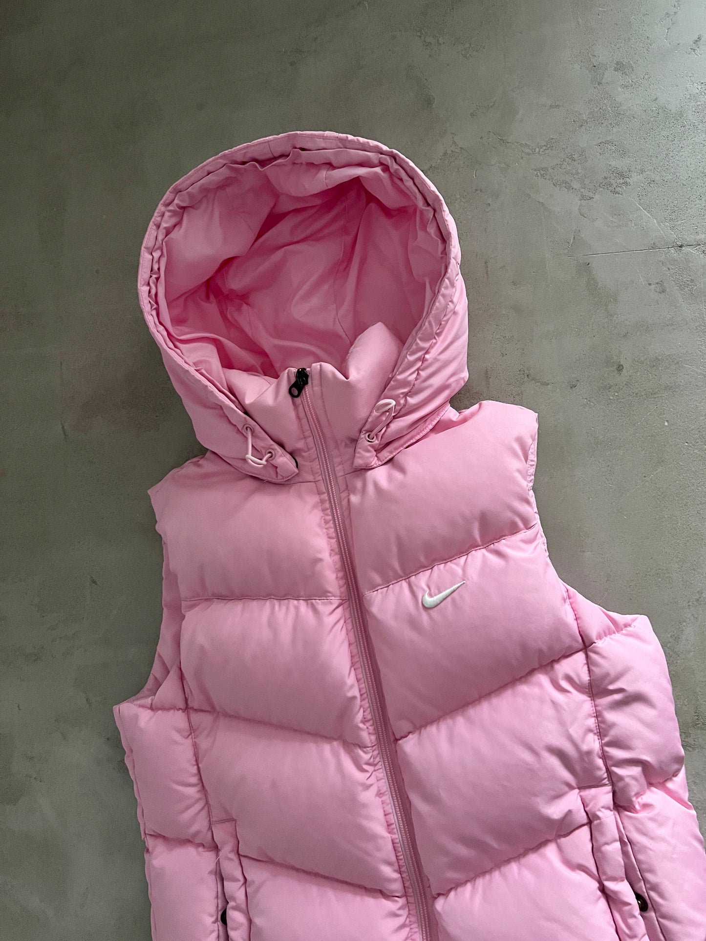 PINK NIKE PUFFER VEST - 2000S - WOMENS XL