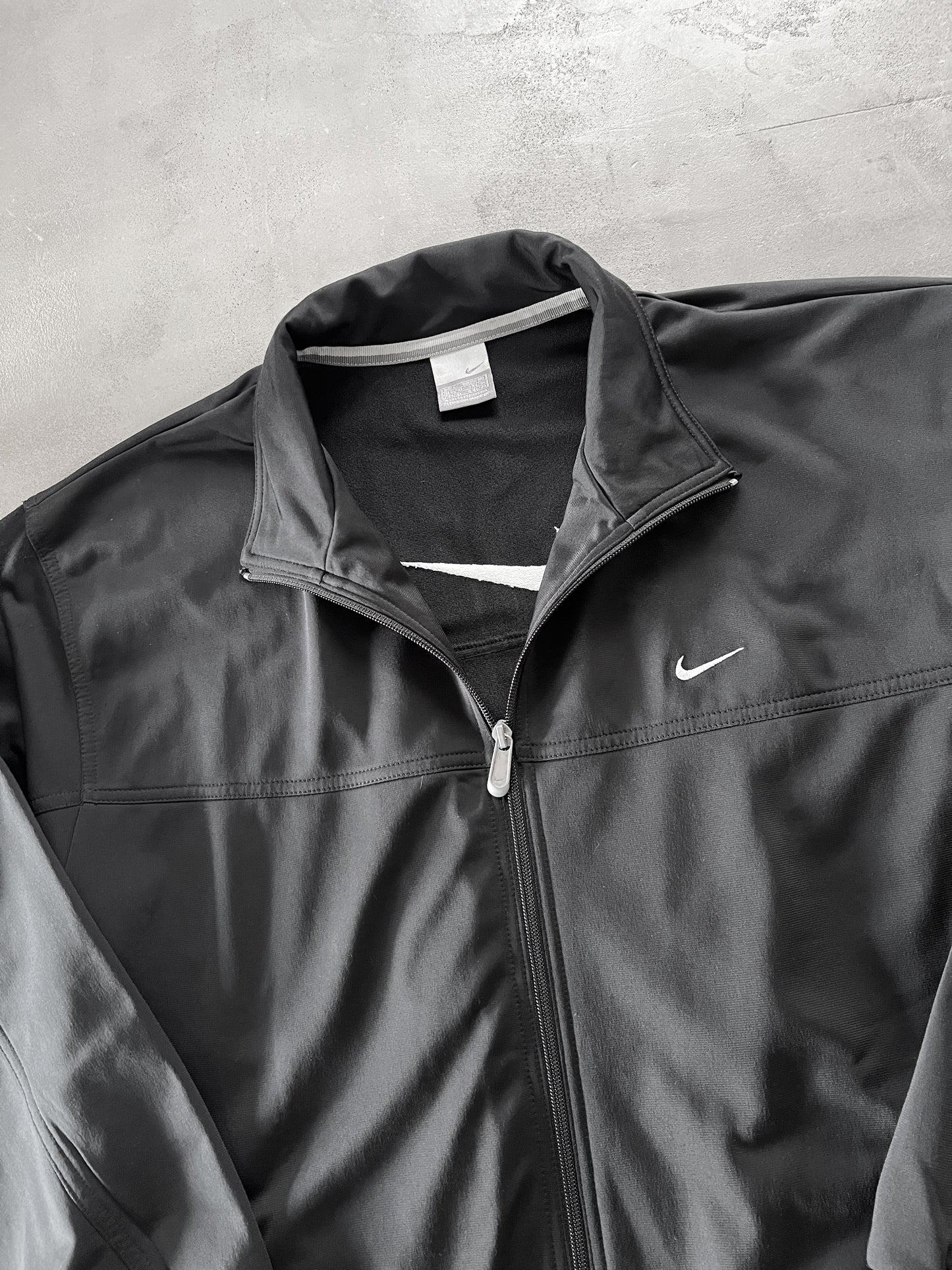 BLACK NIKE TRACK JACKET - 2000S - XL/L