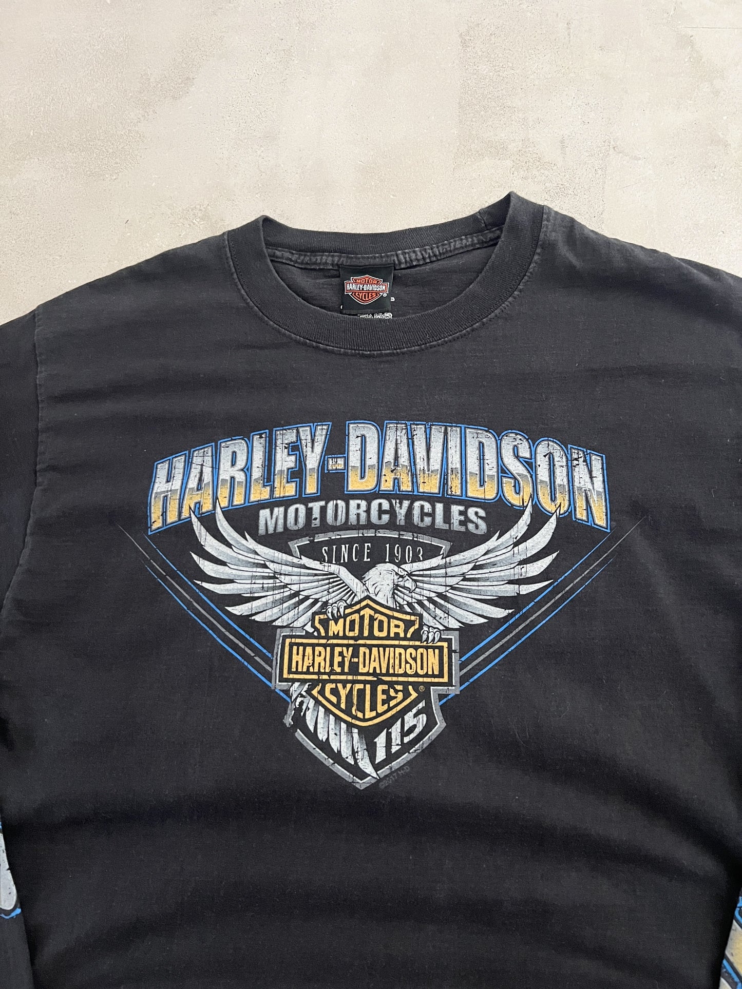 BLACK HARLEY DAVIDSON LONGSLEEVE - 1990S - L/M