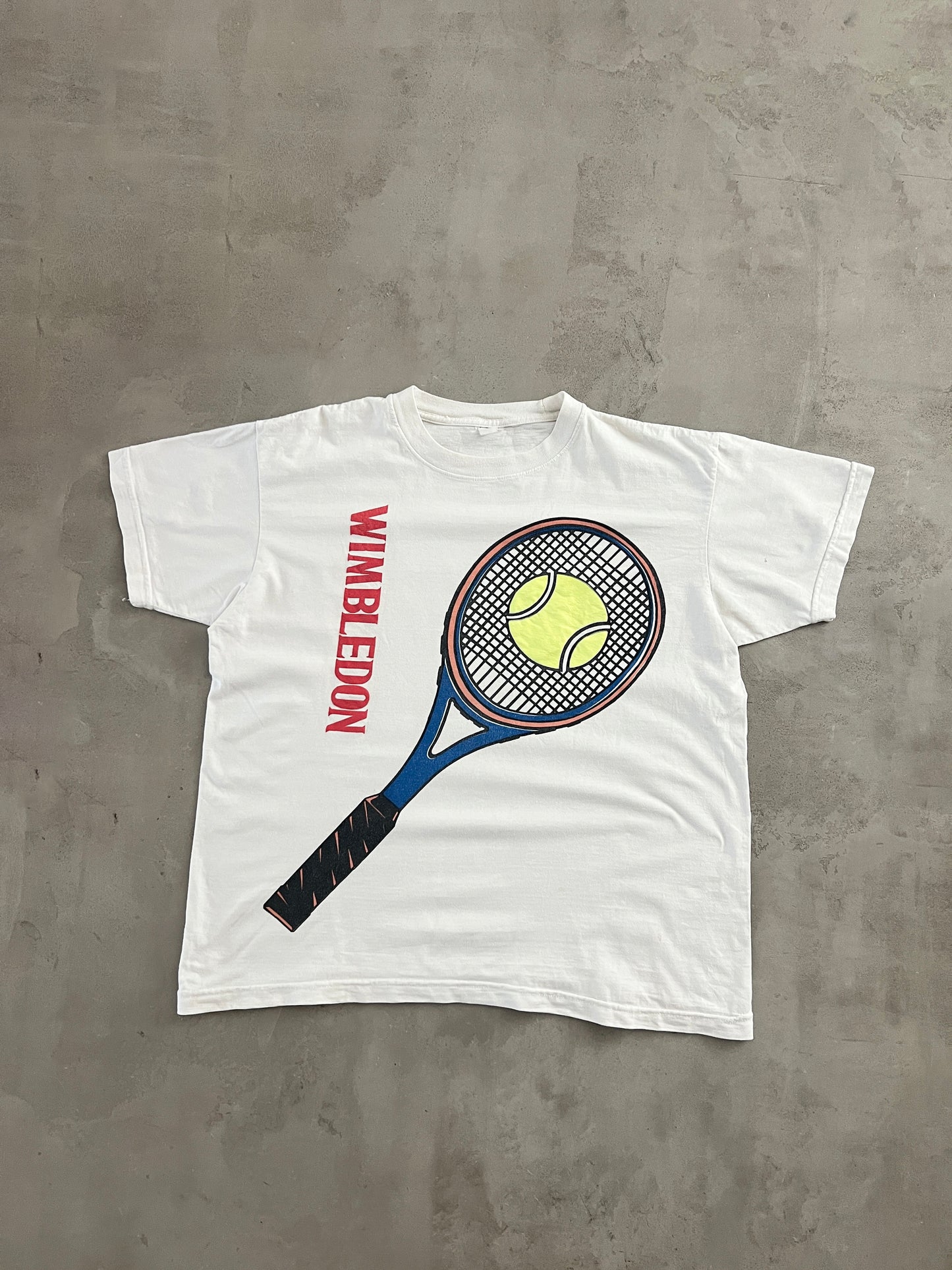 WHITE WIMBLEDON TEE - 1990S - S