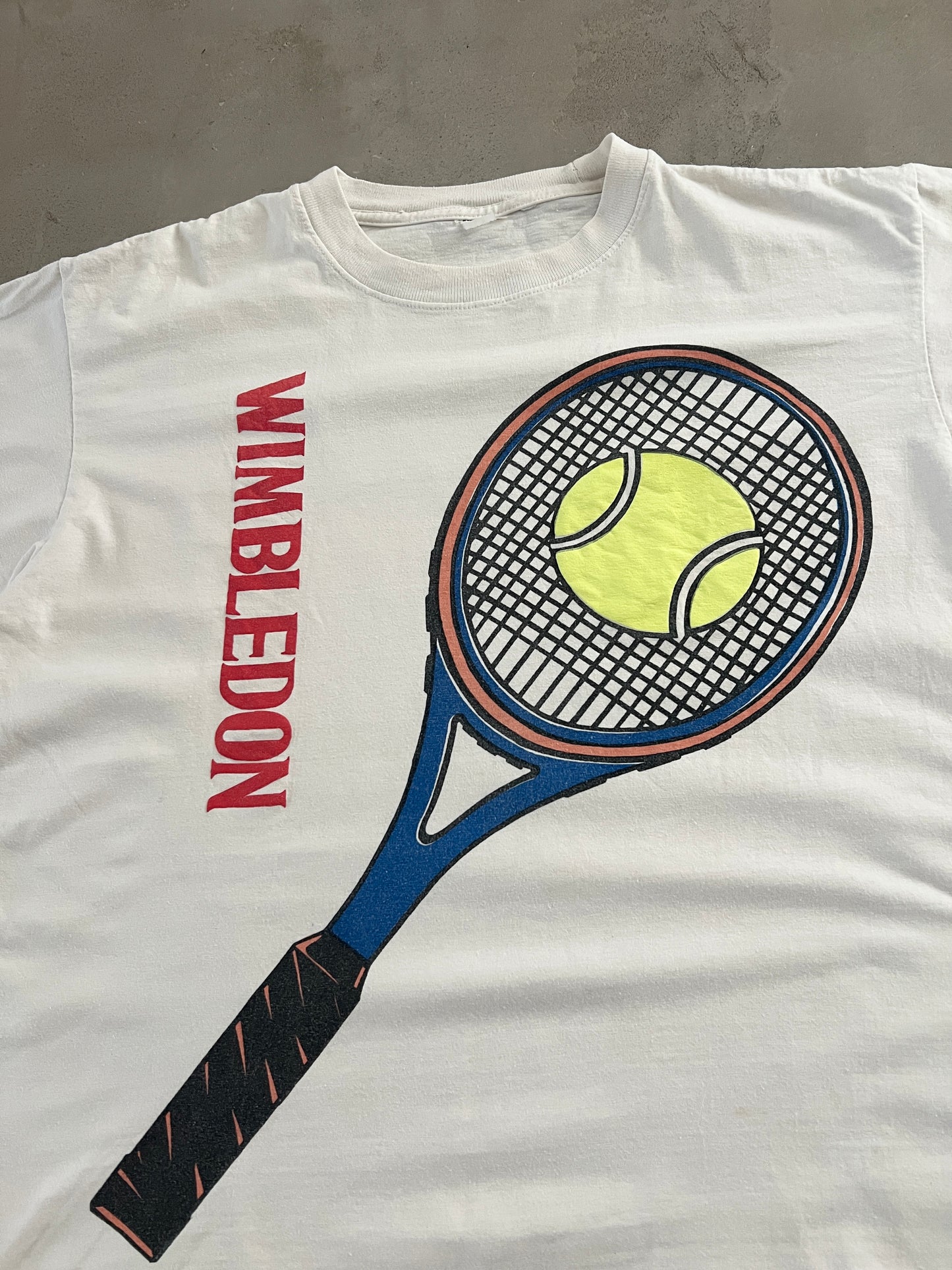 WHITE WIMBLEDON TEE - 1990S - S