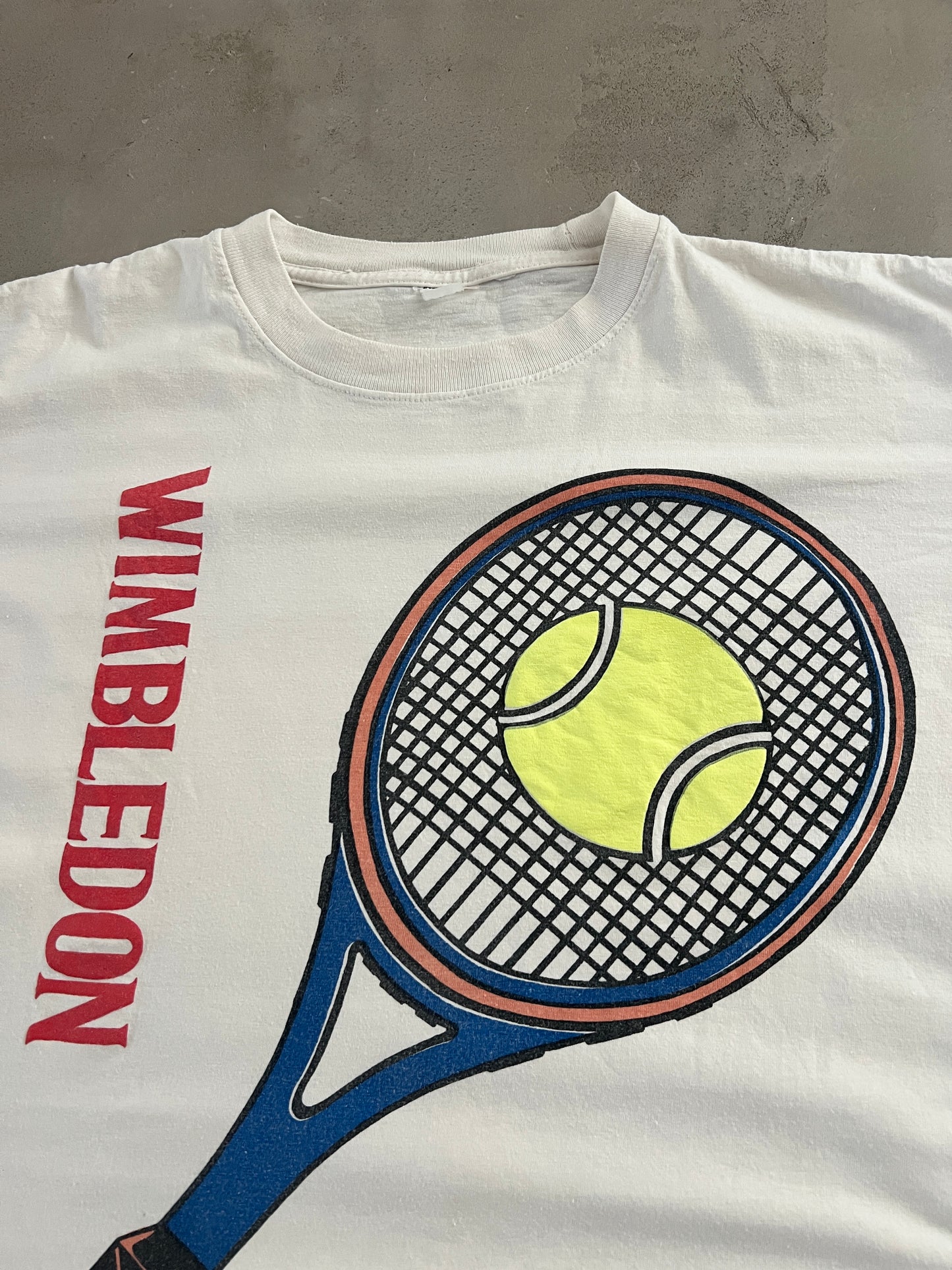 WHITE WIMBLEDON TEE - 1990S - S