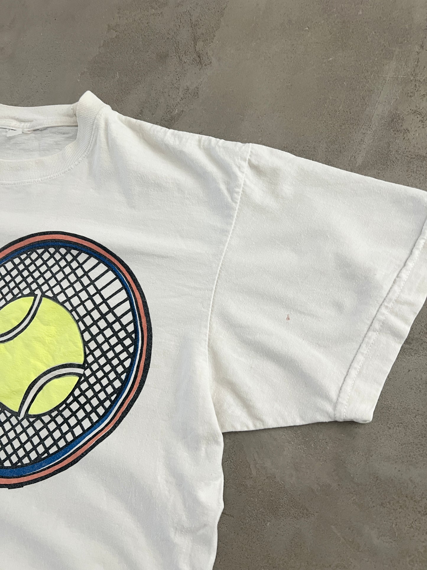 WHITE WIMBLEDON TEE - 1990S - S