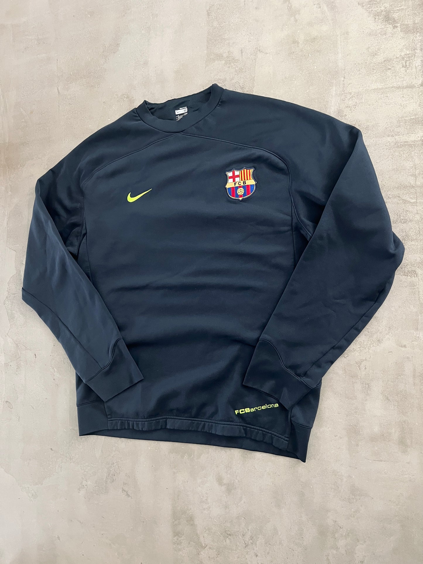 NAVY FC BARCELONA NIKE SWEATER - 2000S - L/M
