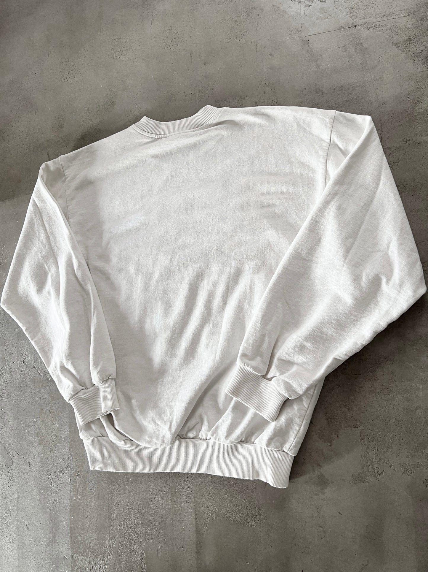 WHITE LACOSTE TENNIS SWEATER - 1990S - S