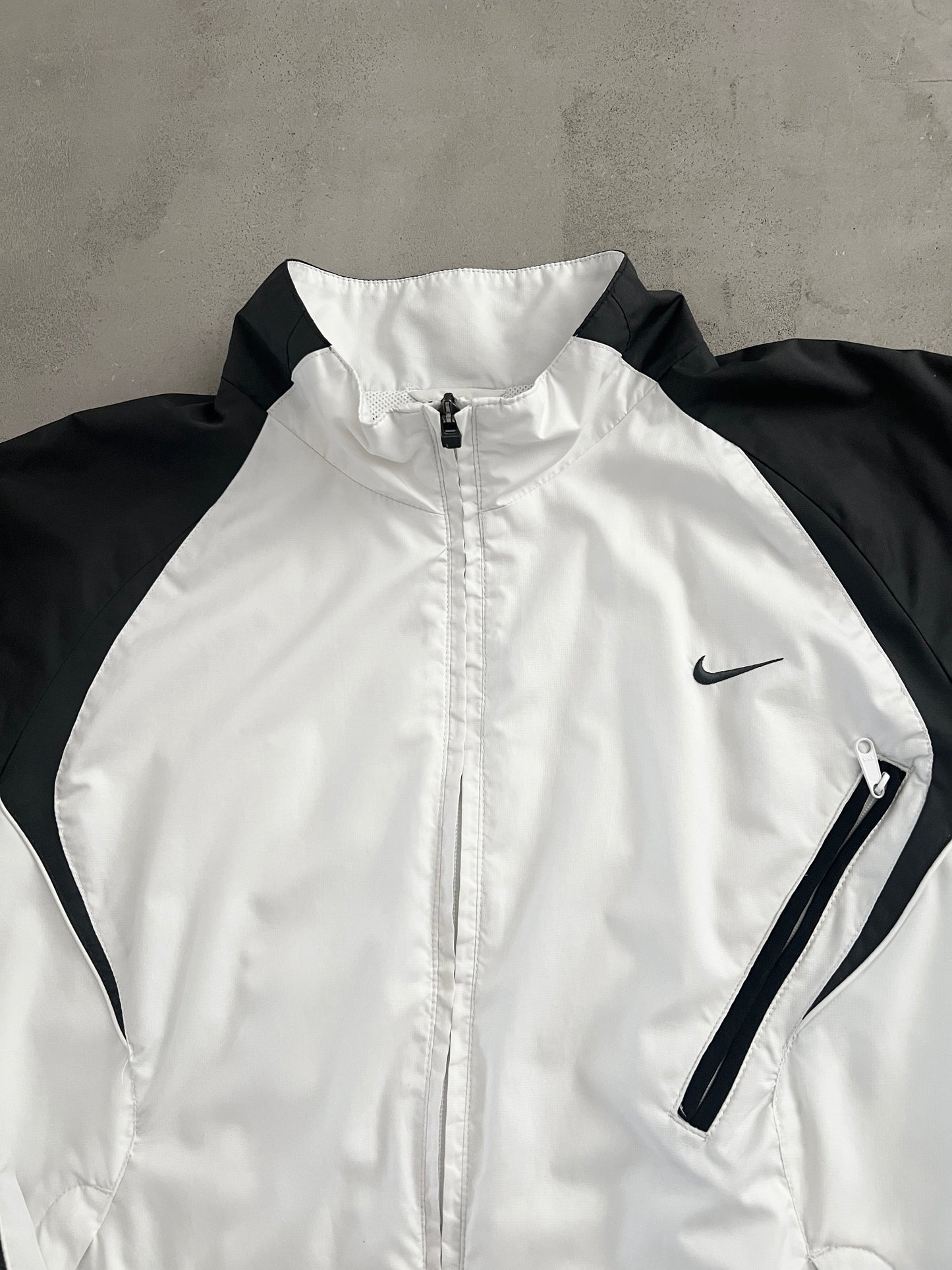 WHITE NIKE TRACK JACKET - 2000S - M