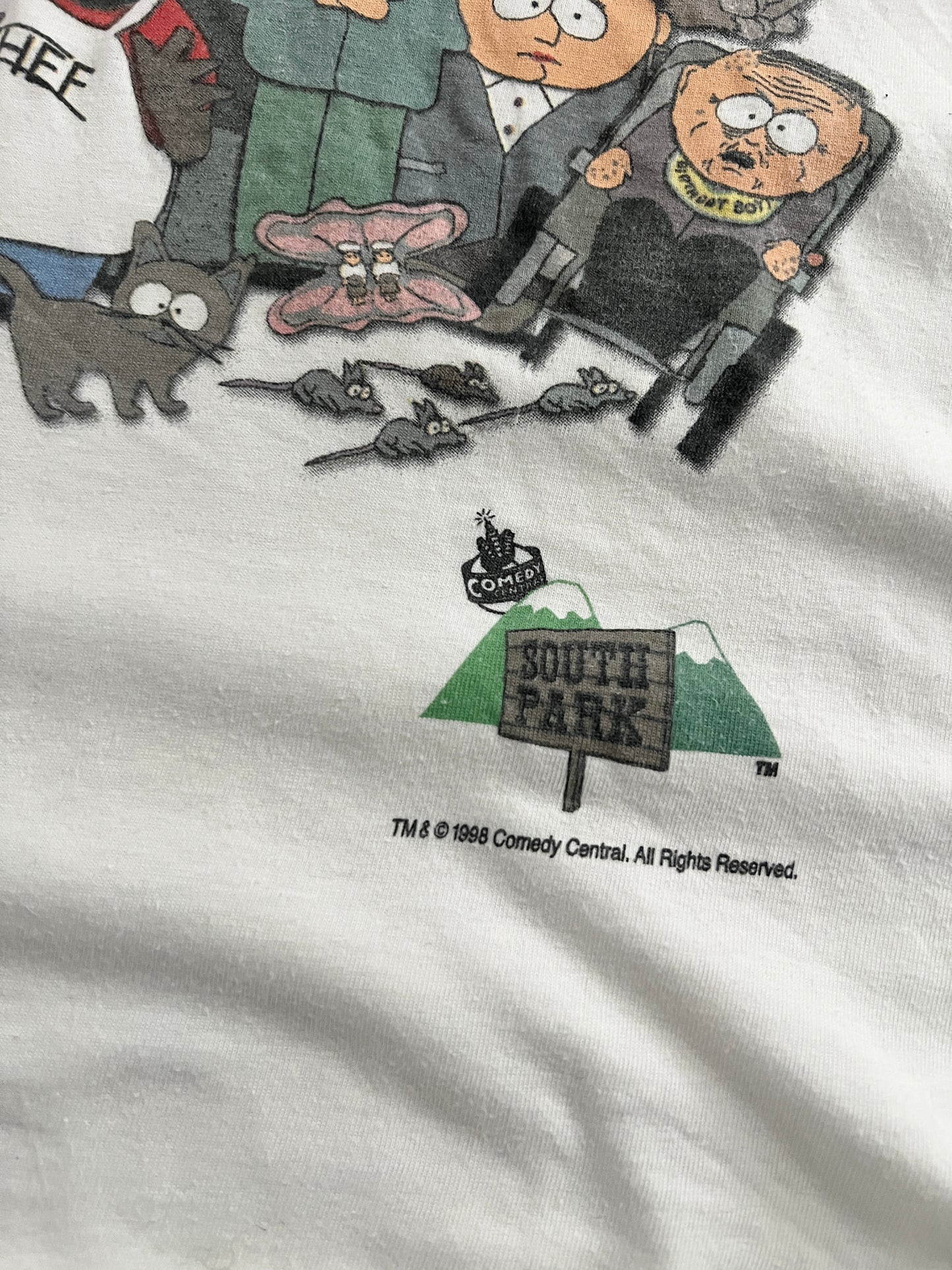 WHITE SOUTH PARK TEE - 1998 - L