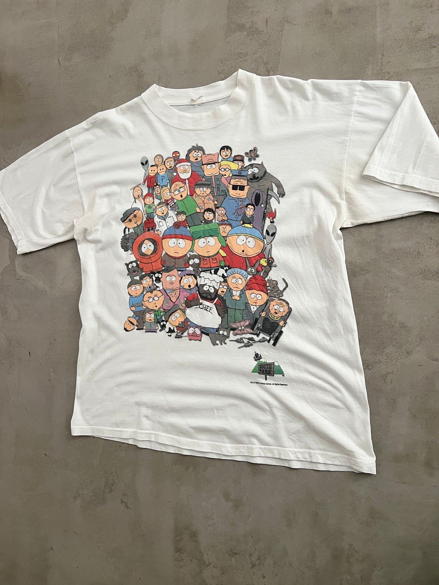 WHITE SOUTH PARK TEE - 1998 - L