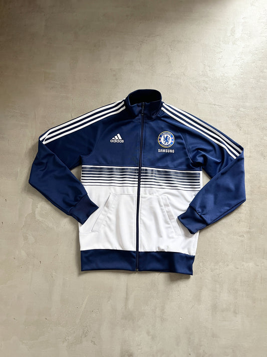 WHITE/NAVY CHELSEA ADIDAS TRACK JACKET - 2000S - L