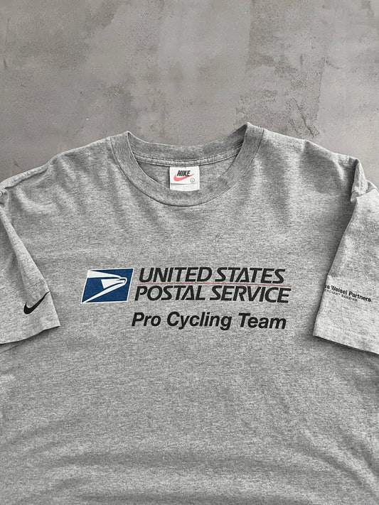 GREY USPS CYCLING TEAM NIKE TEE - 1990S - L