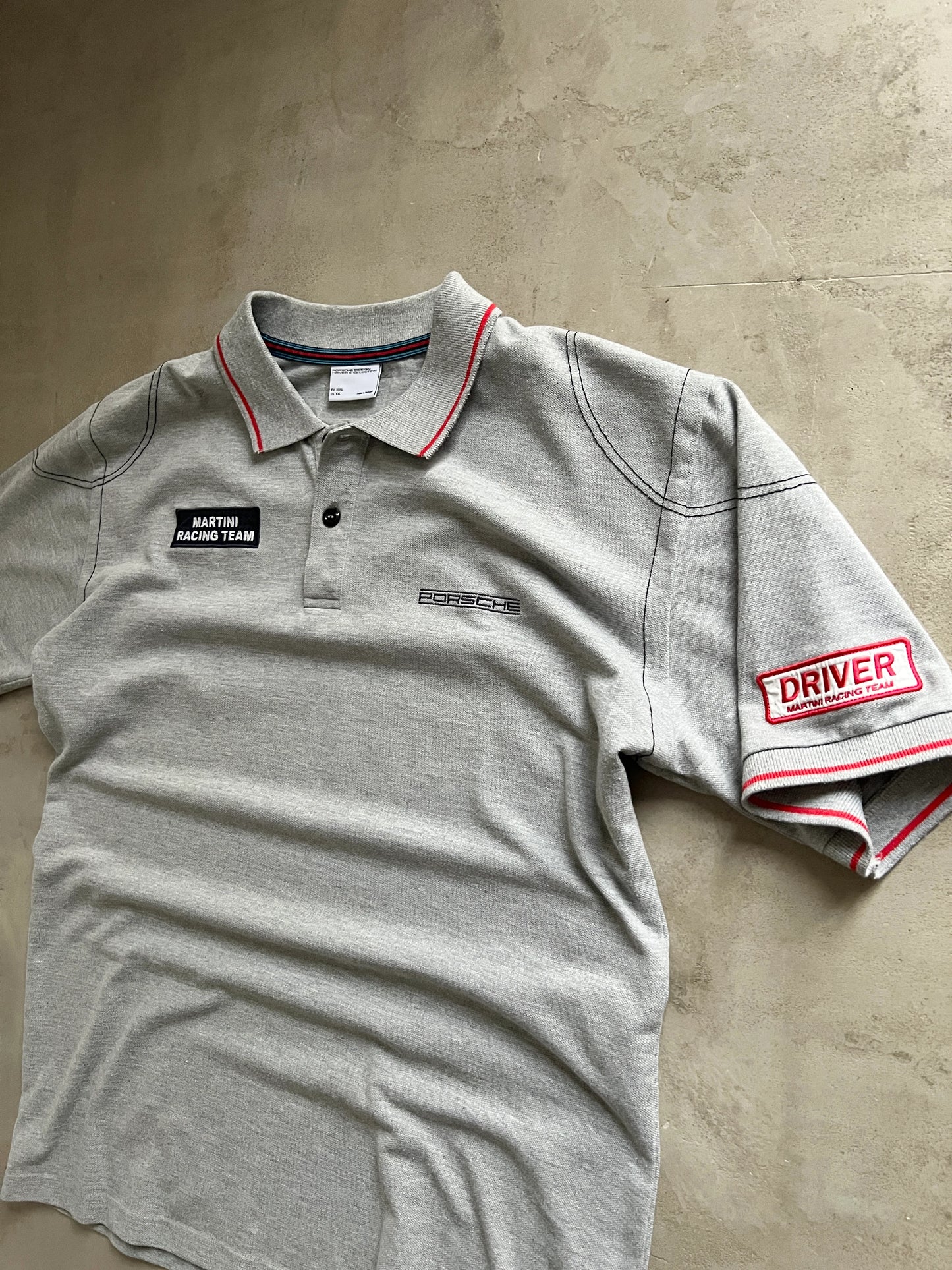 GREY PORSCHE MARTINI RACING POLO - 2000S - XL