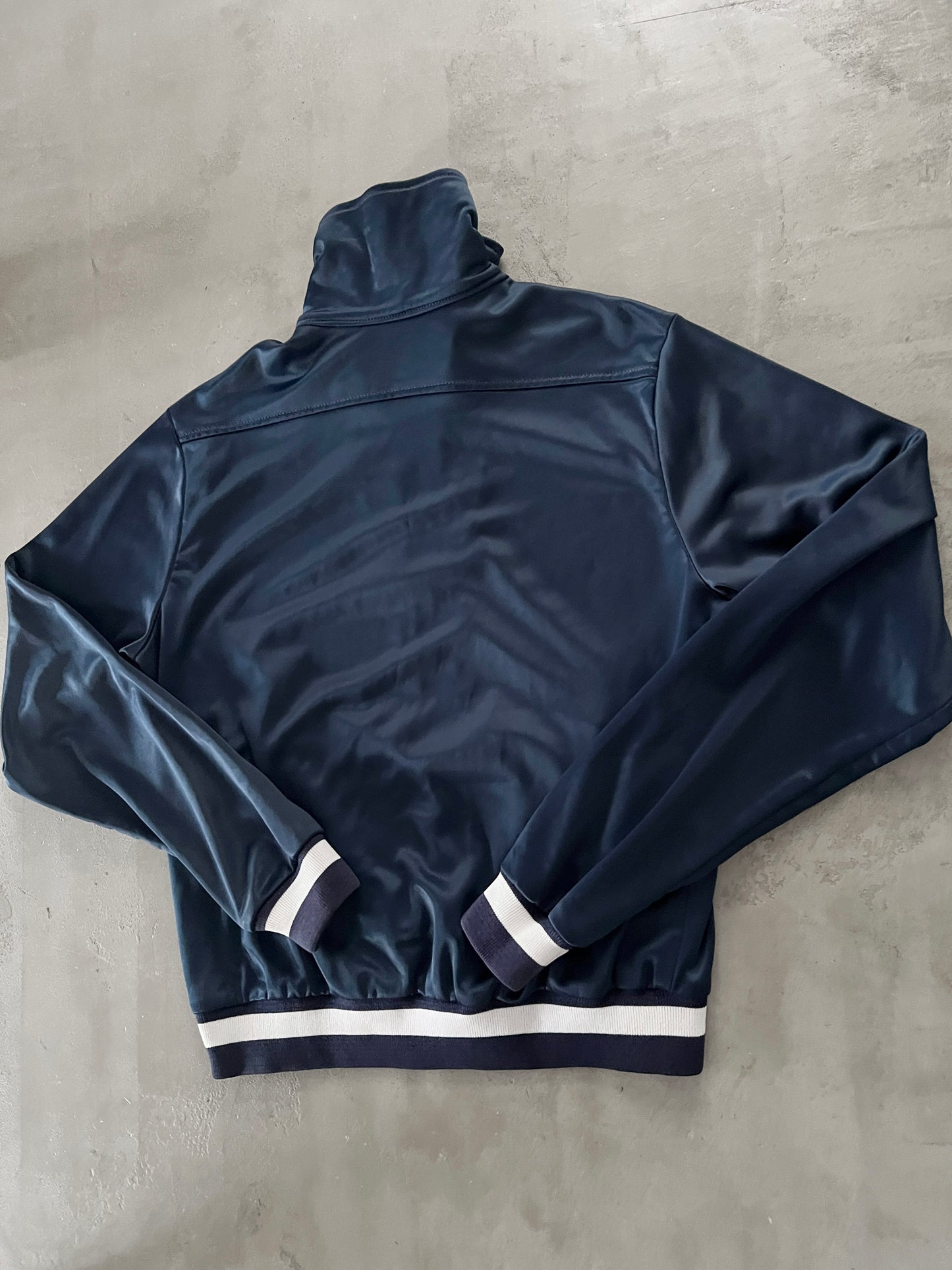 NAVY MERCEDES BENZ SATIN JACKET - 1990S - M/S