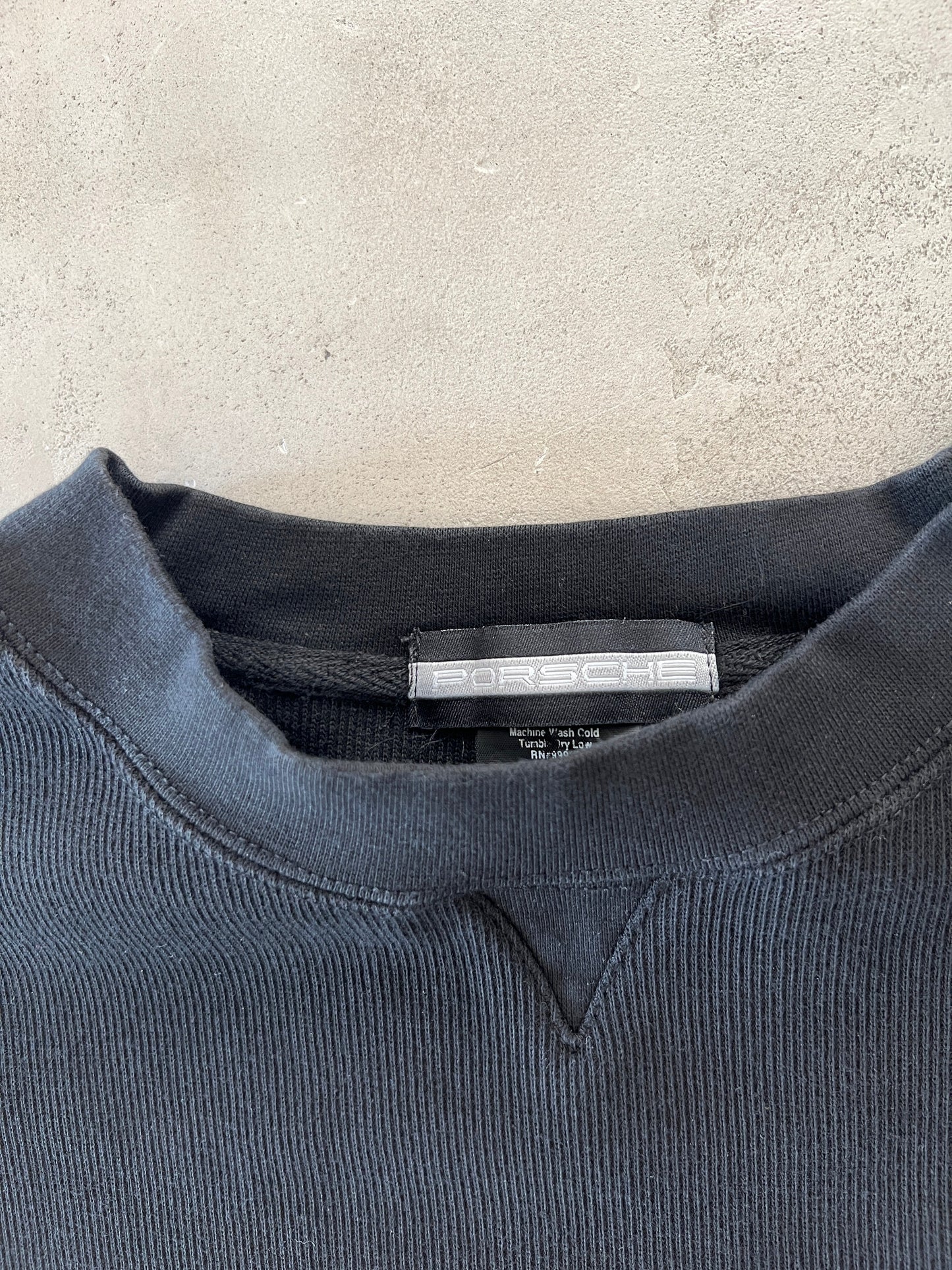 BLACK PORSCHE SWEATER - 1990S - L