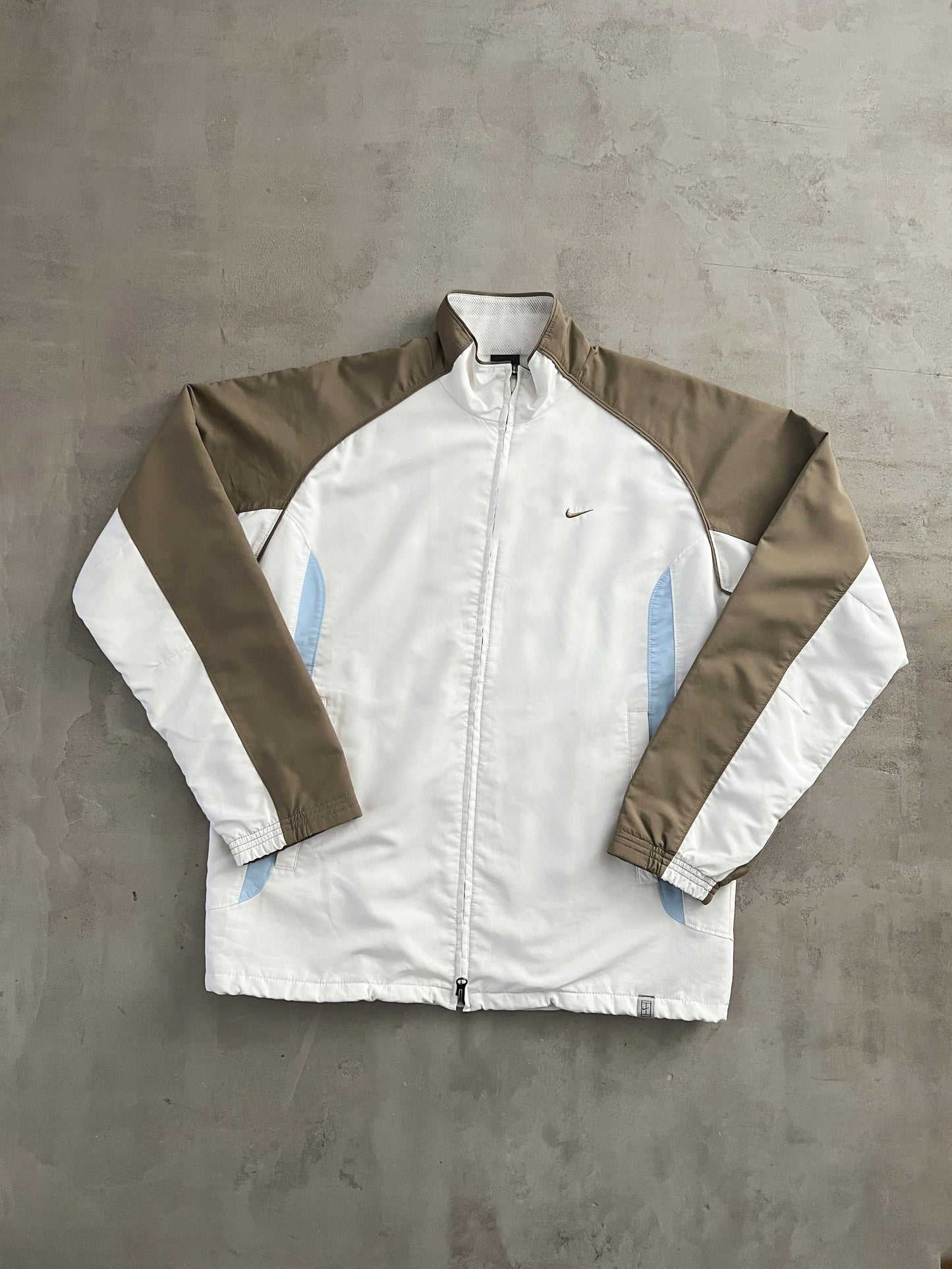 MOCHA/WHITE NIKE JACKET - 2000S - L/M