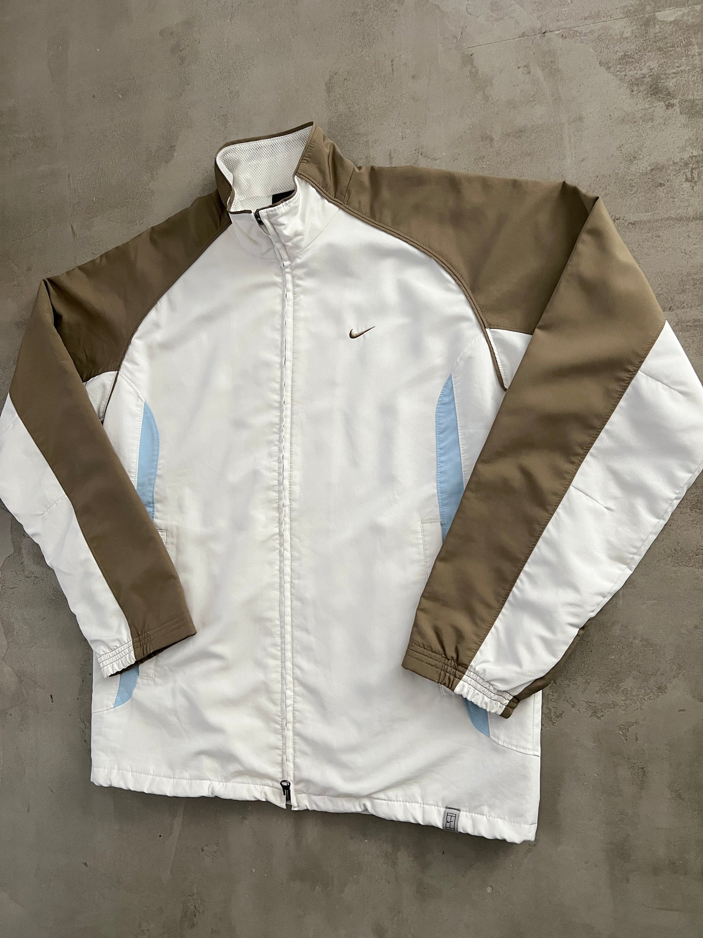 MOCHA/WHITE NIKE JACKET - 2000S - L/M