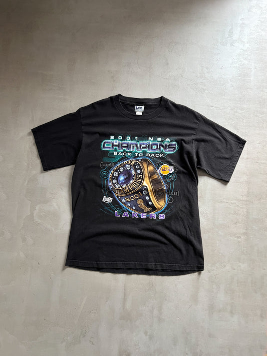 BLACK LA LAKERS CHAMPIONSHIP TEE - 2001 - XL