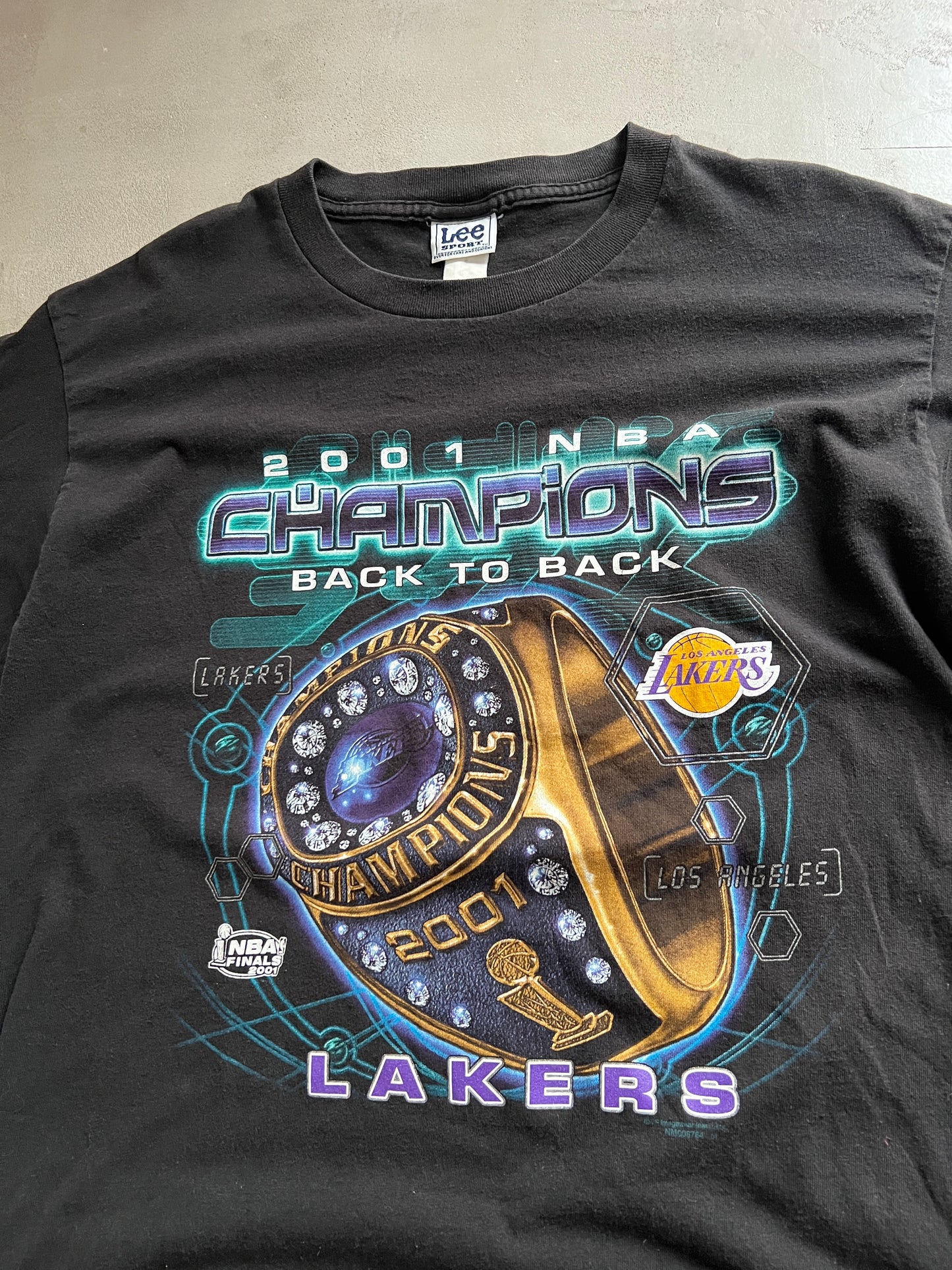 BLACK LA LAKERS CHAMPIONSHIP TEE - 2001 - XL