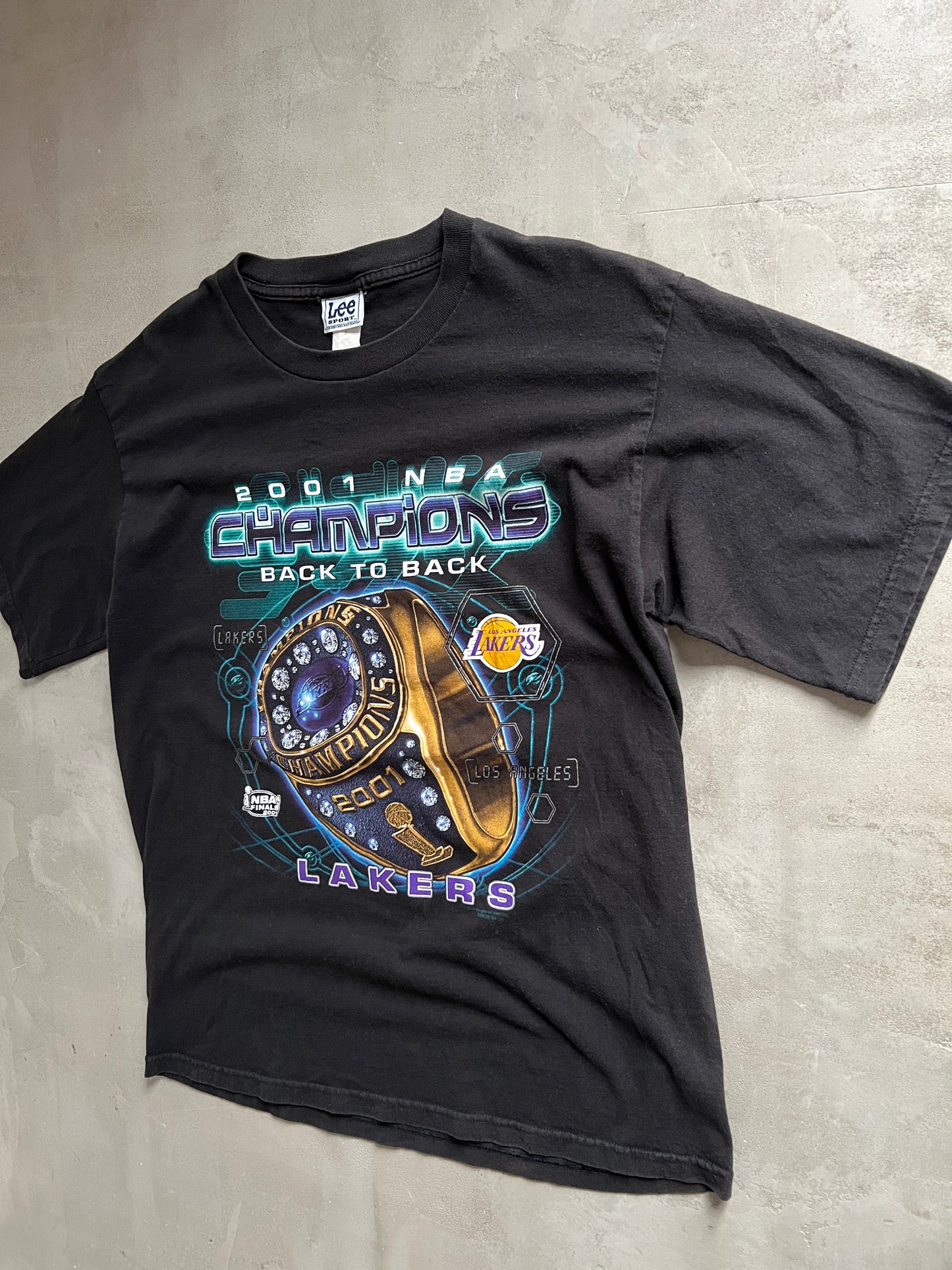 BLACK LA LAKERS CHAMPIONSHIP TEE - 2001 - XL
