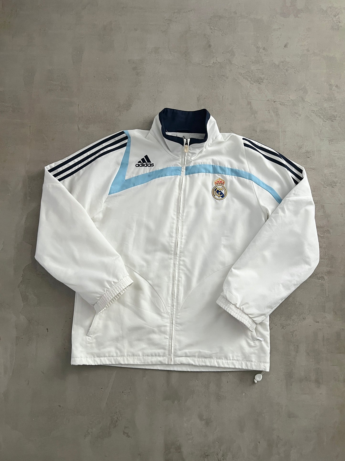 WHITE REAL MADRID JACKET - 2000S - L