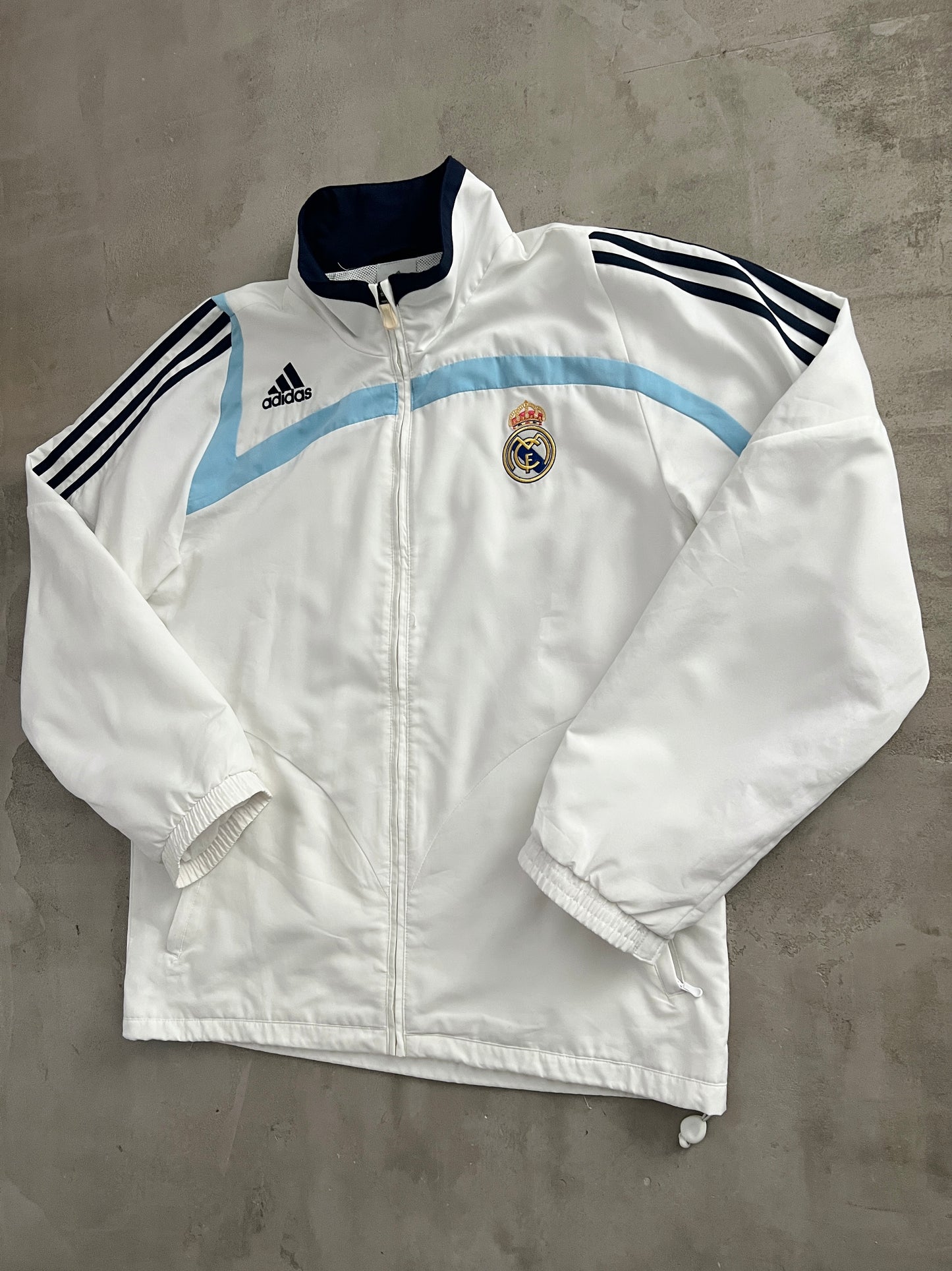 WHITE REAL MADRID JACKET - 2000S - L