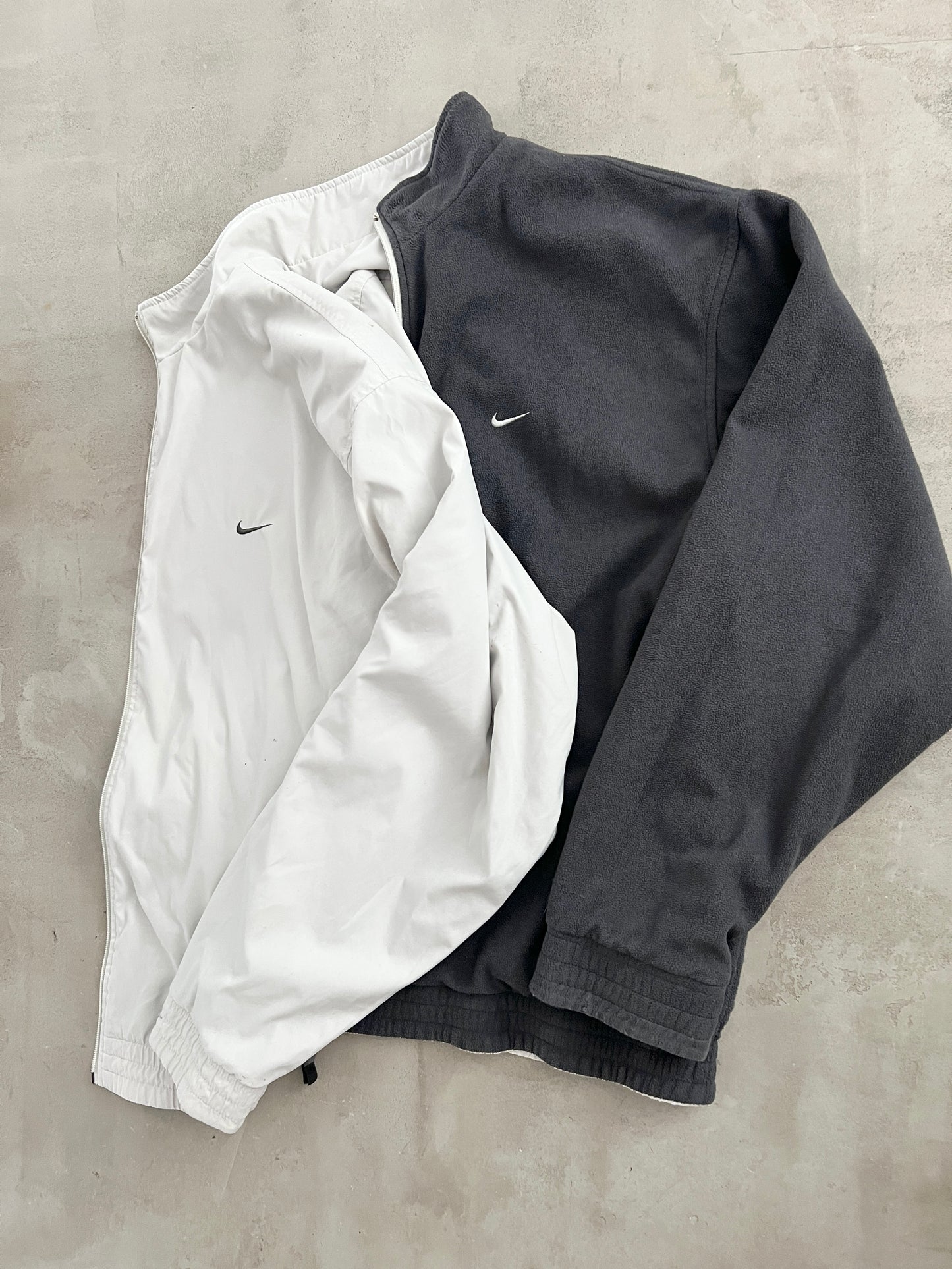 GREY/CREME 2 SIDE NIKE FLEECE - 2000S - XL