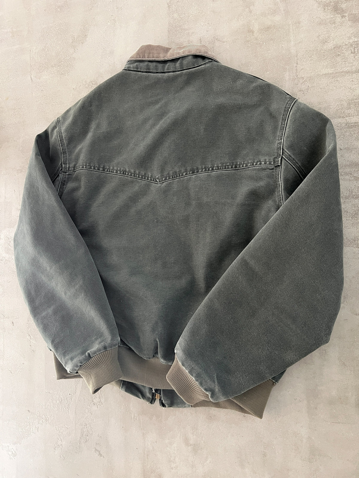 FADED GREY CARHARTT DETROIT JACKET - 1990S - L/XL
