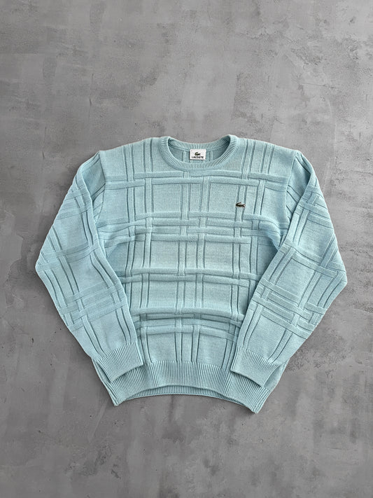 BABY BLUE LACOSTE KNIT SWEATER - 2000S - M