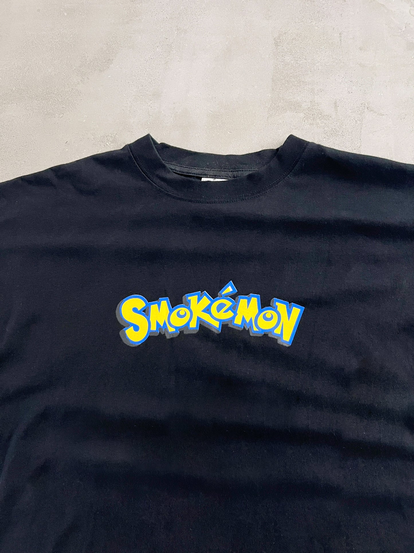 BLACK POKEMON PARODY TEE - 2000S - XL
