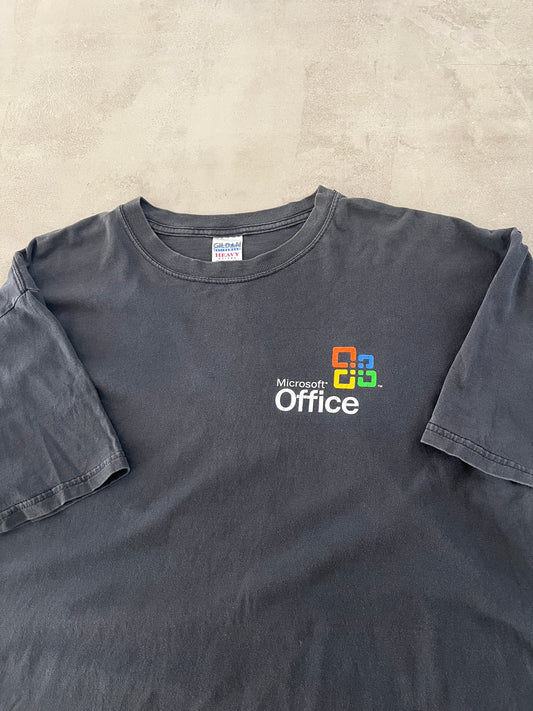 BLACK MICROSOFT OFFICE TEE - 2000S - XL