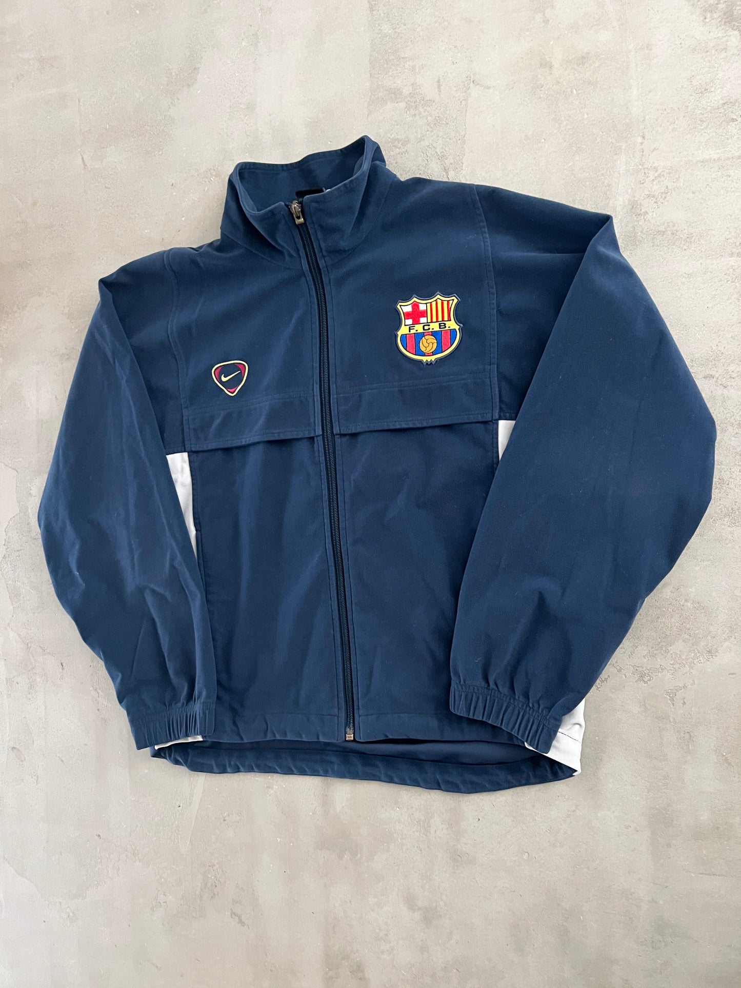 NAVY FC BARCELONA NIKE JACKET - 2000S - S