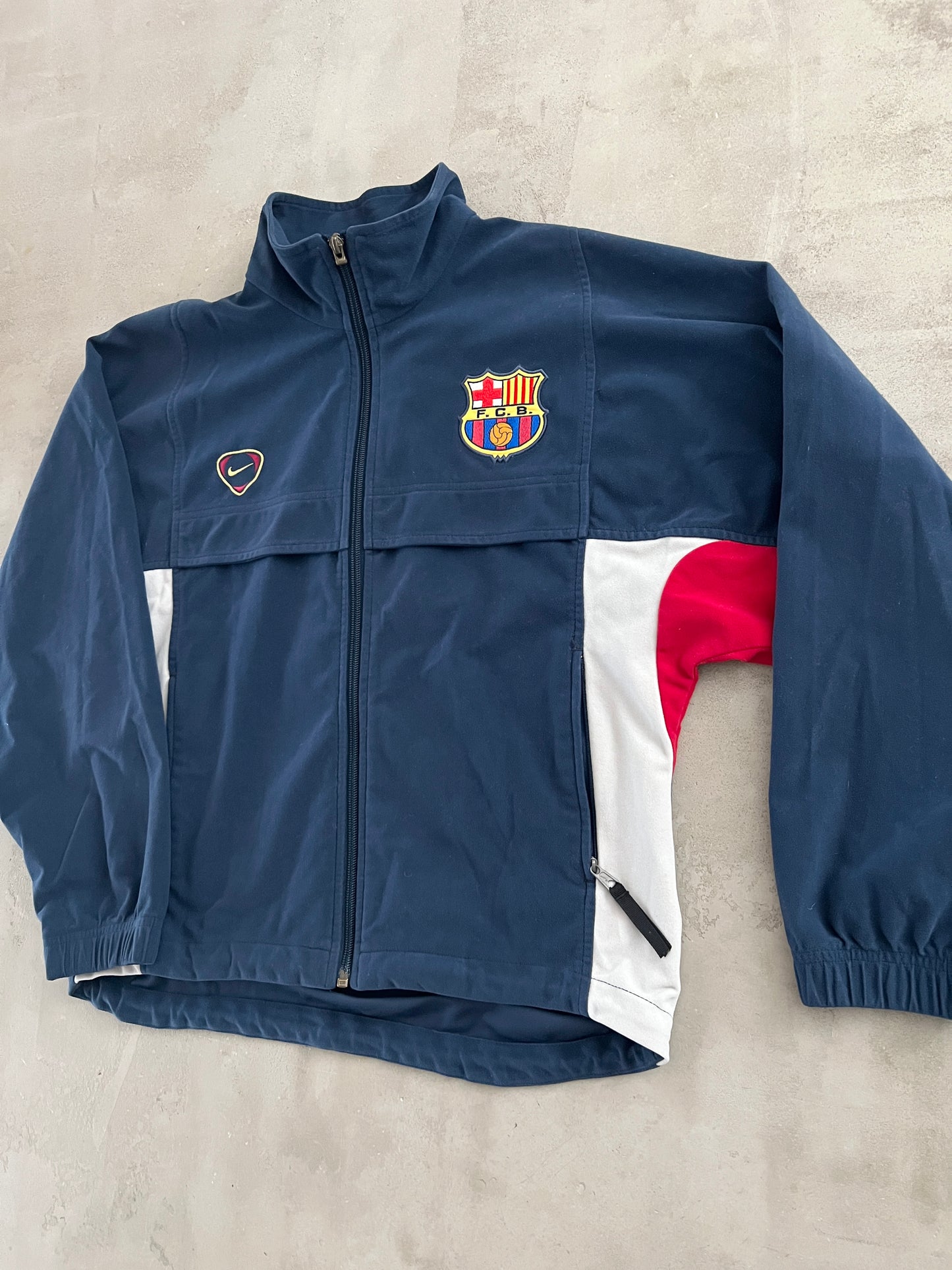 NAVY FC BARCELONA NIKE JACKET - 2000S - S