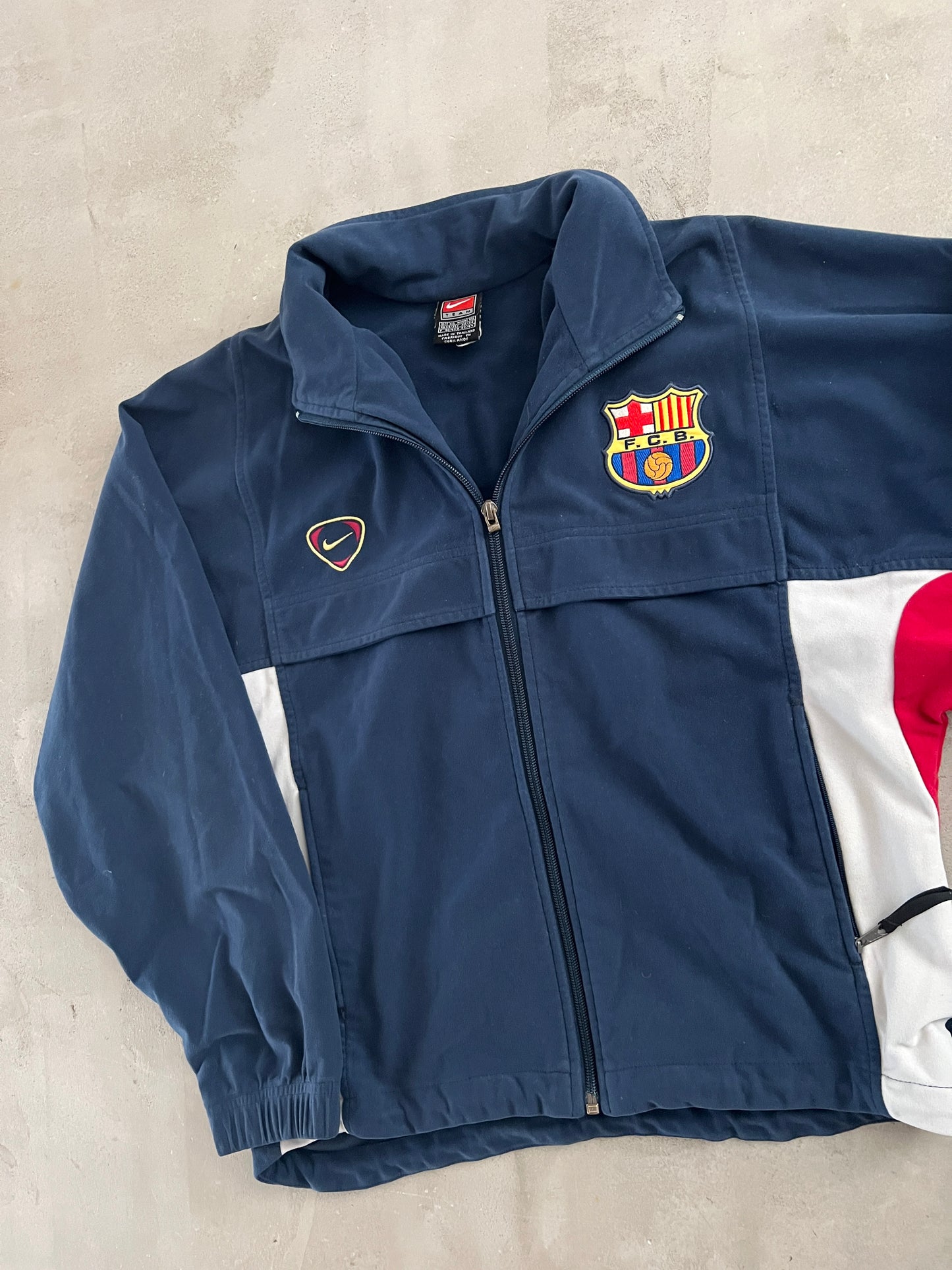 NAVY FC BARCELONA NIKE JACKET - 2000S - S