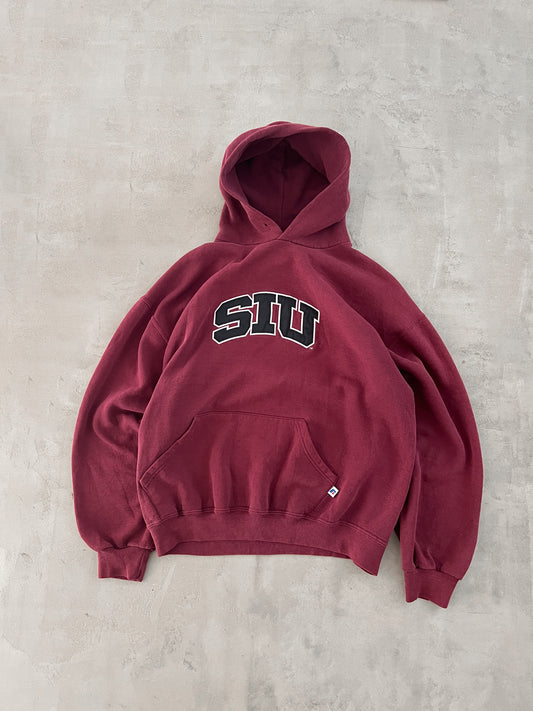 WINE RED RUSSELL HOODIE - 1990S - M