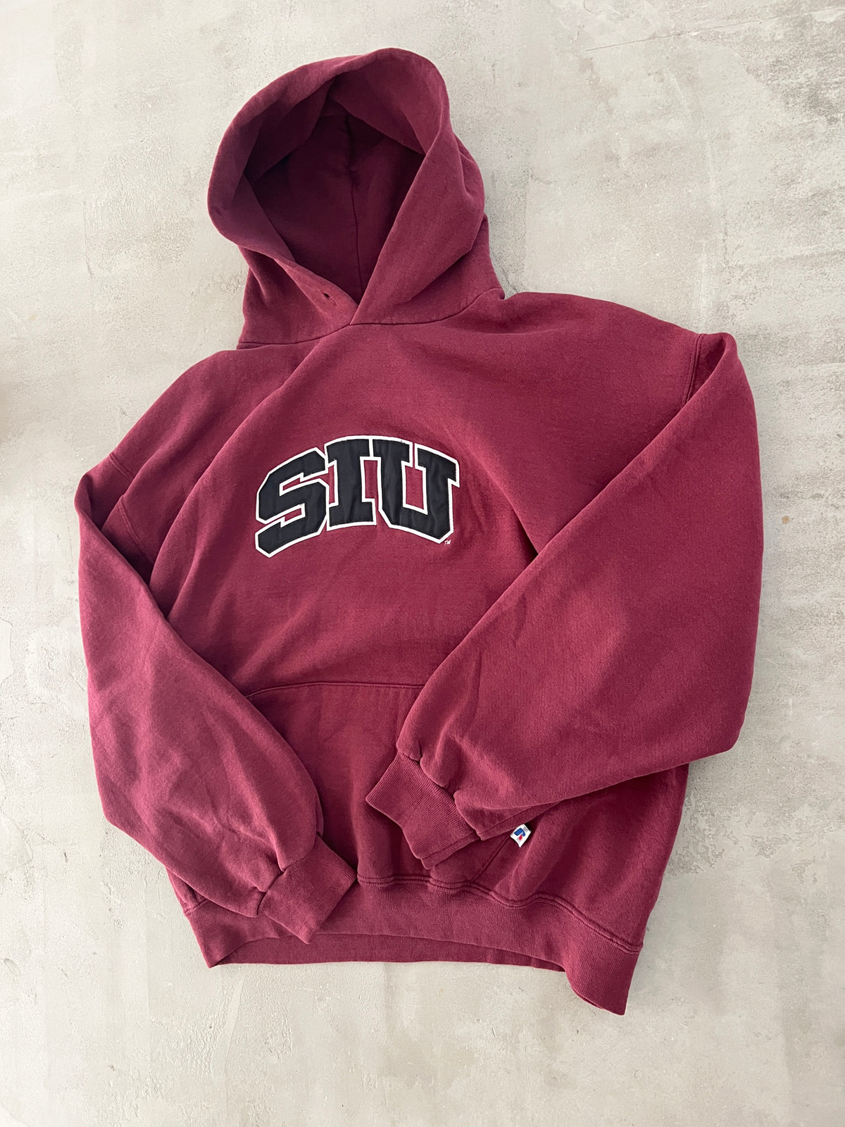 WINE RED RUSSELL HOODIE - 1990S - M