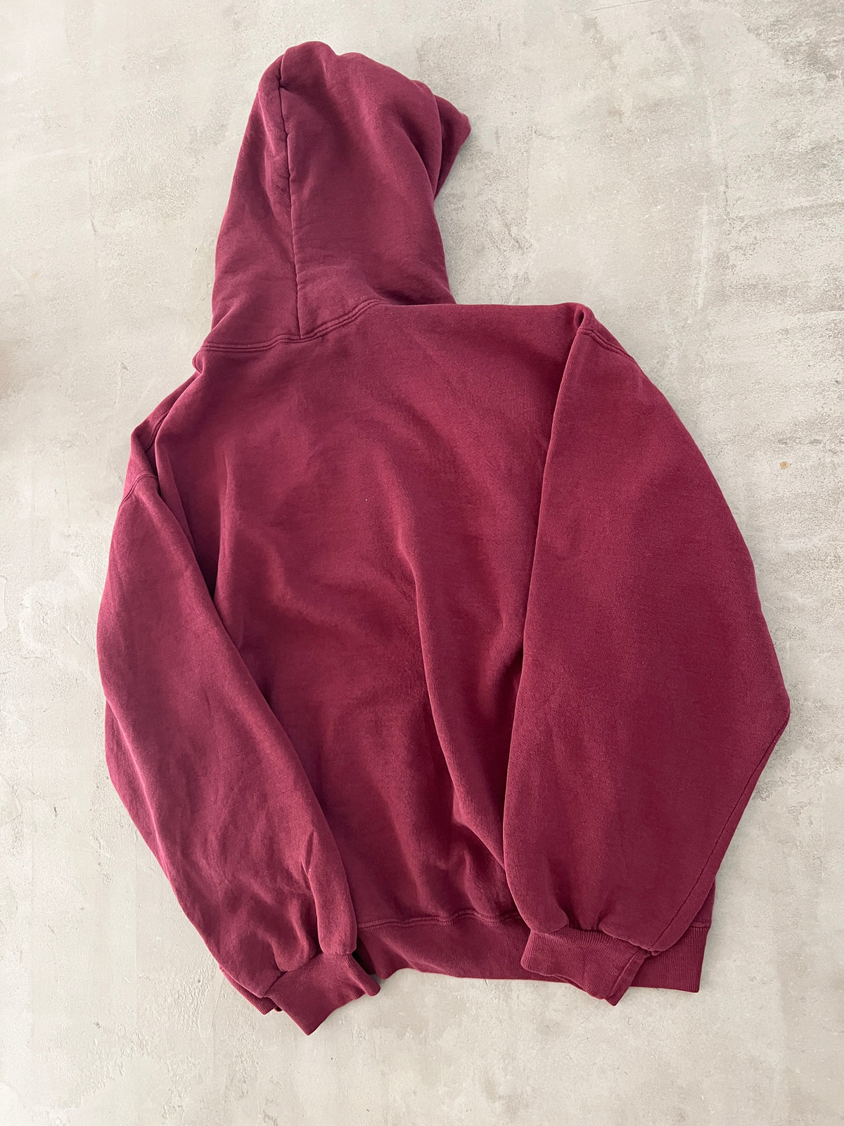 WINE RED RUSSELL HOODIE - 1990S - M