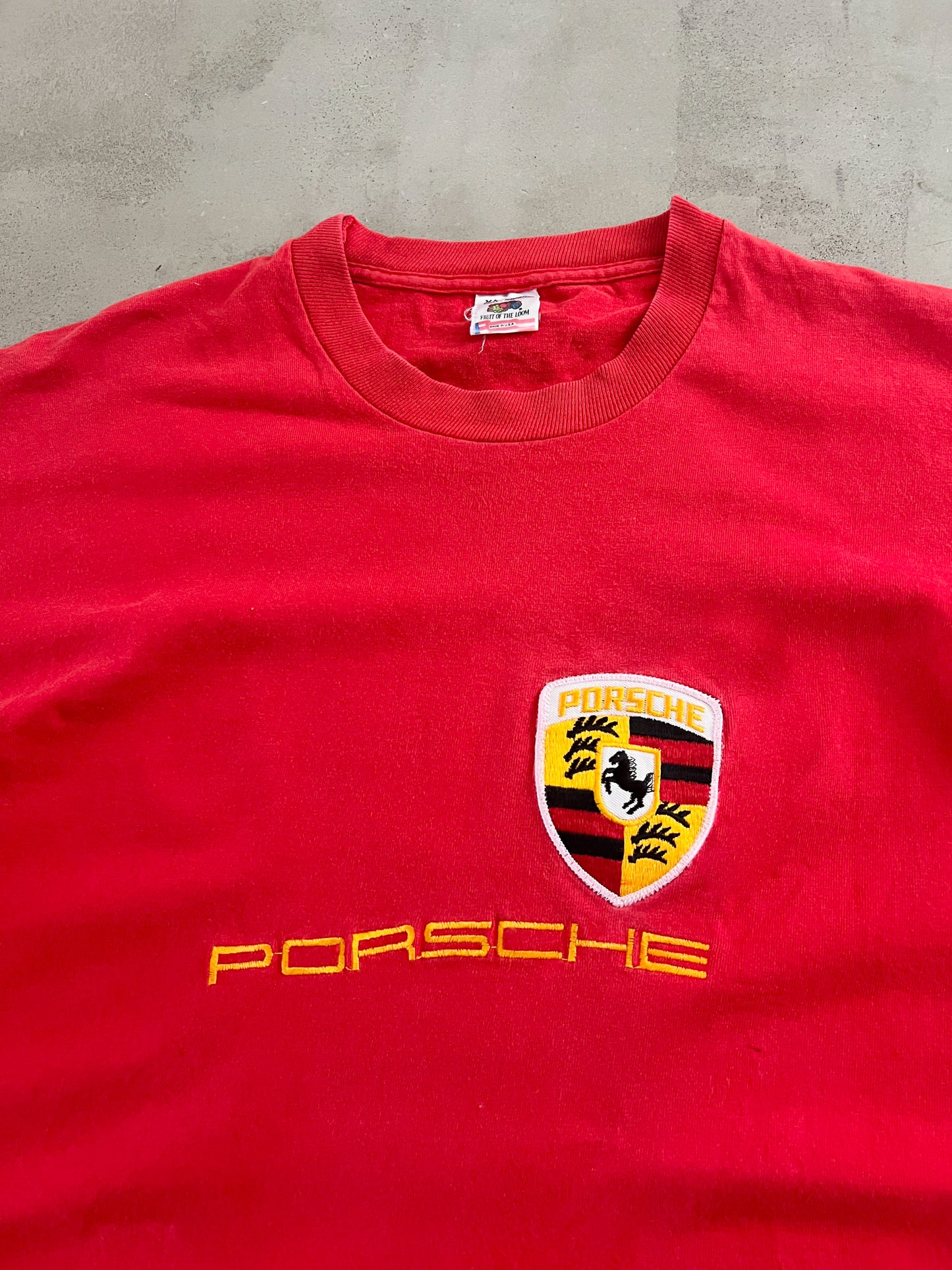 RED PORSCHE TEE - 1990S - XL