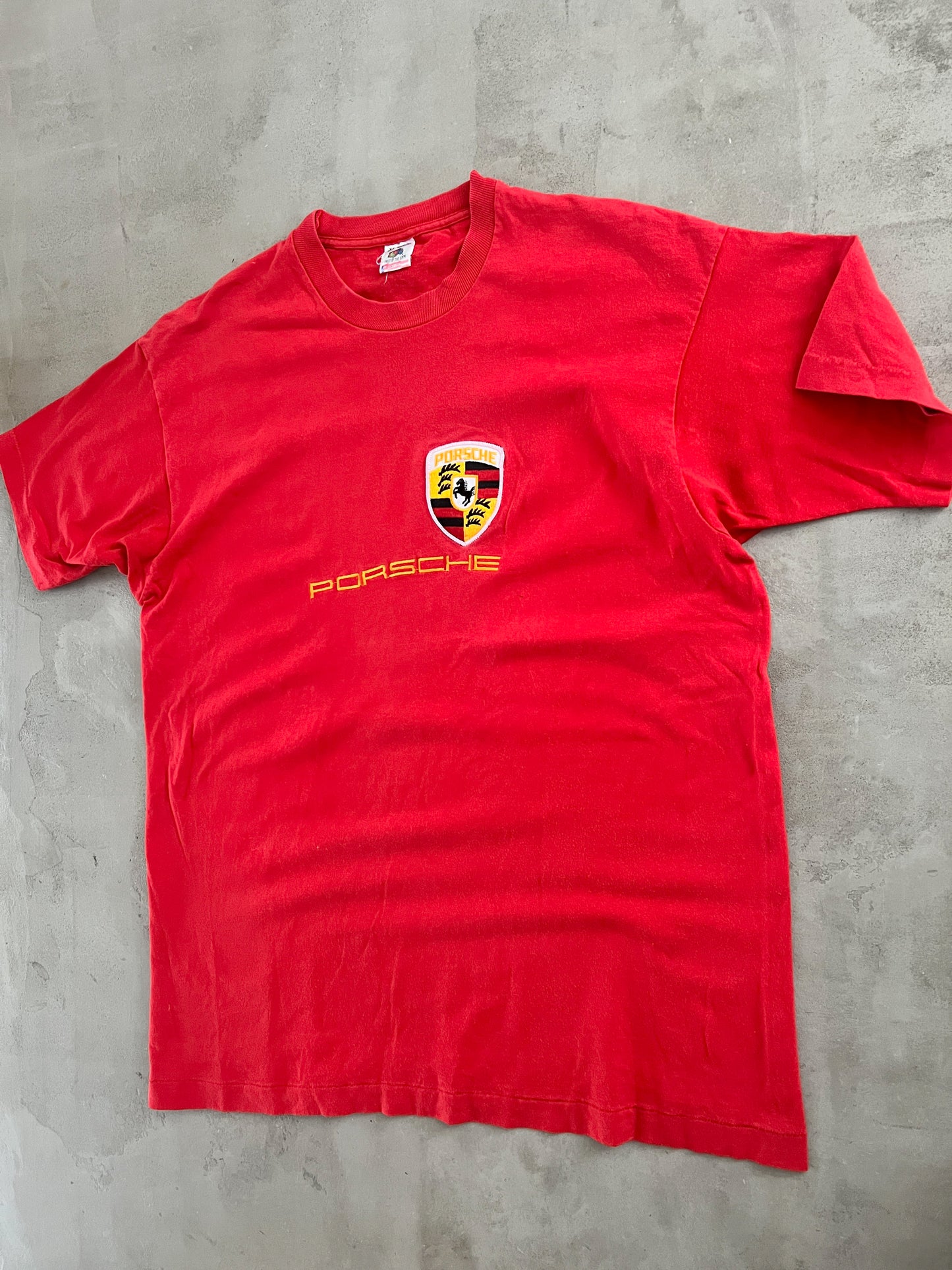 RED PORSCHE TEE - 1990S - XL