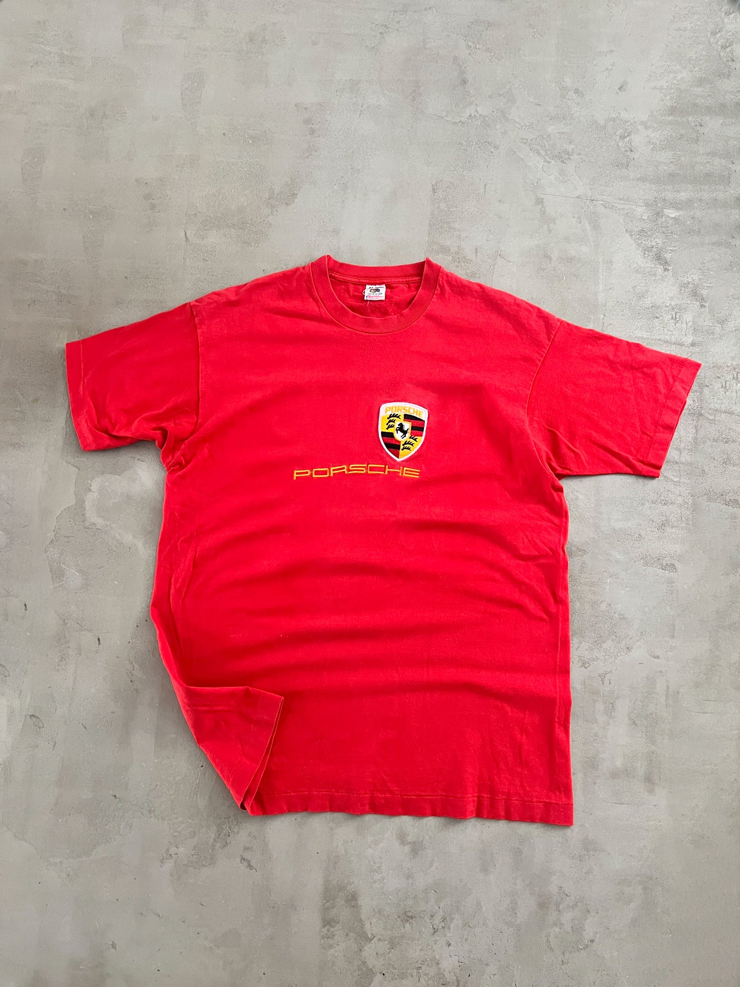 RED PORSCHE TEE - 1990S - XL