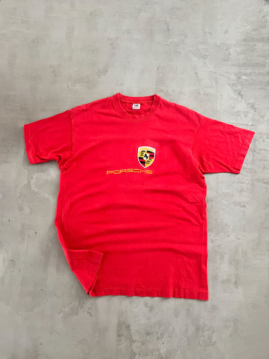RED PORSCHE TEE - 1990S - XL
