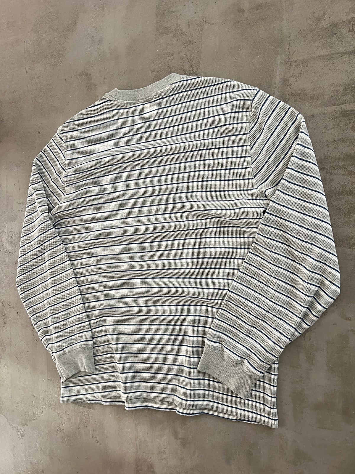 GREY/BLUE LEVIS WAFFLE KNIT LONGSLEEVE - 2000S - L