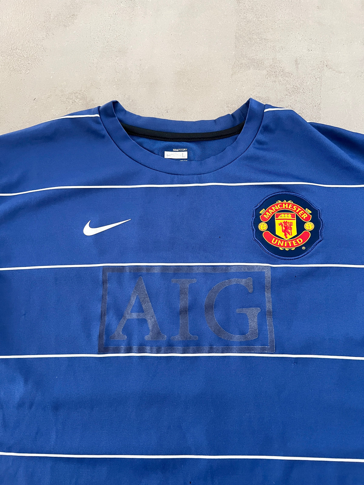 BLUE MANCHESTER UNITED NIKE JERSEY - 2000S - L