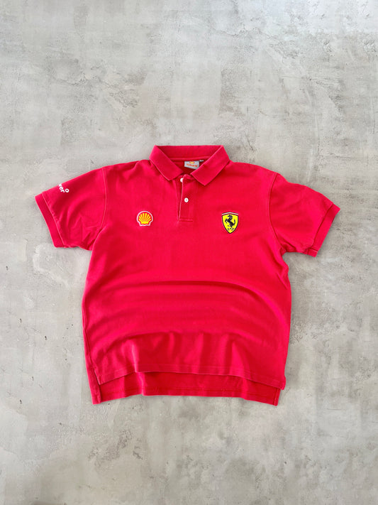 RED FERRARI RACING POLO - 2000S - S