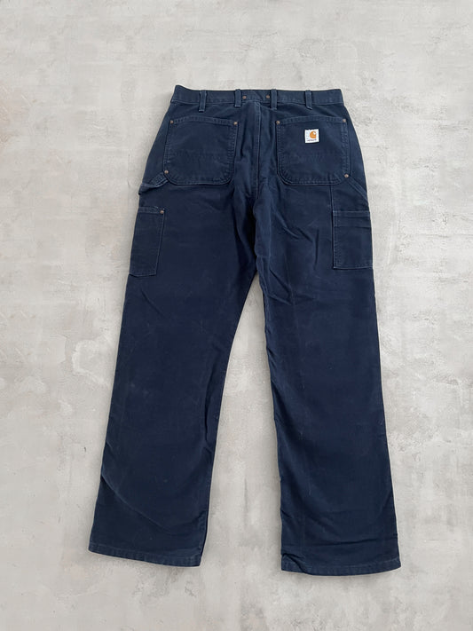 NAVY CARHARTT WORKWEAR PANTS - 1990S - XL/L