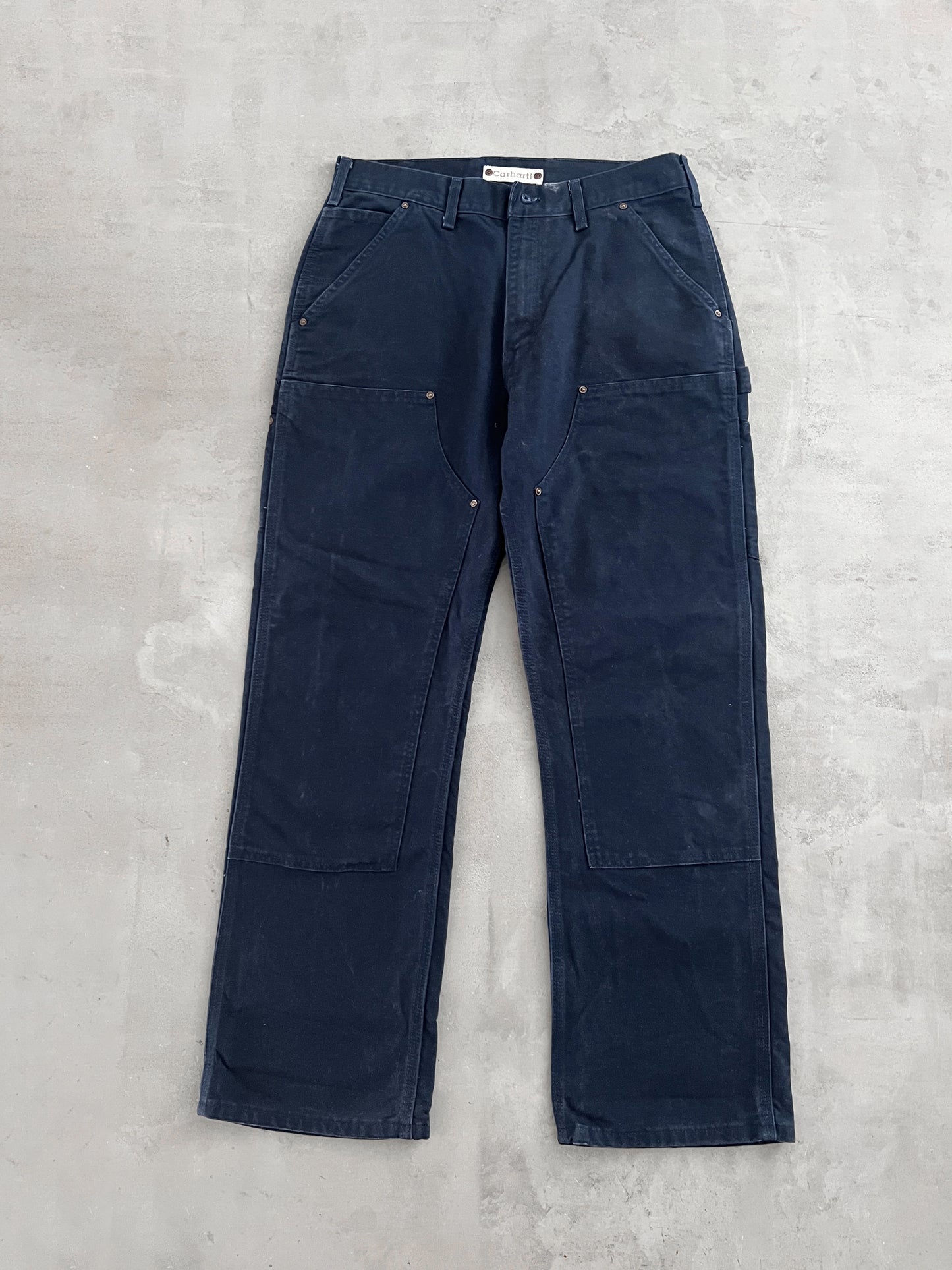 NAVY CARHARTT WORKWEAR PANTS - 1990S - XL/L
