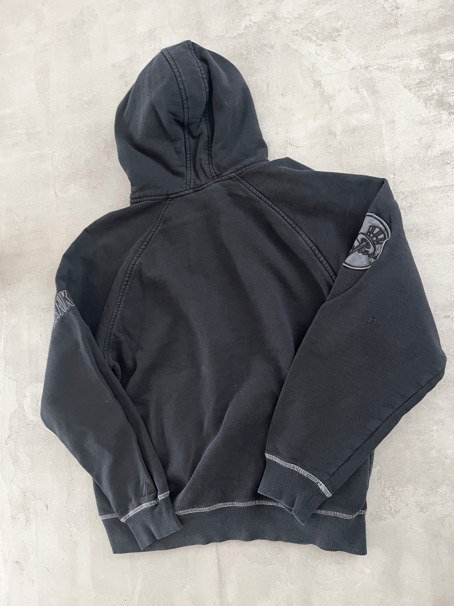 BLACK YANKEES MLB ZIP UP HOODIE - 2000S - M