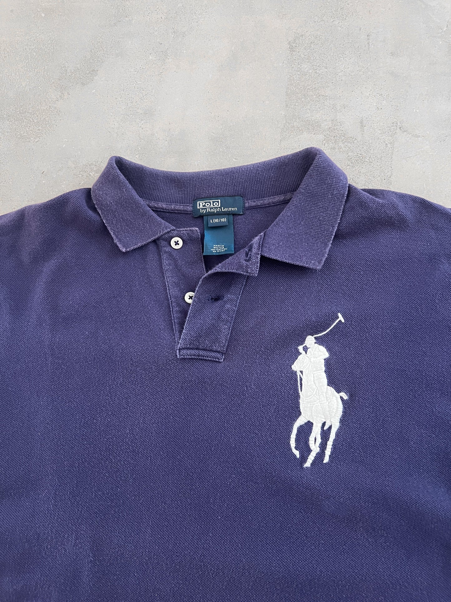 FADED NAVY/PURPLE RALPH LAUREN WIMBLEDON POLO - 2000S - M