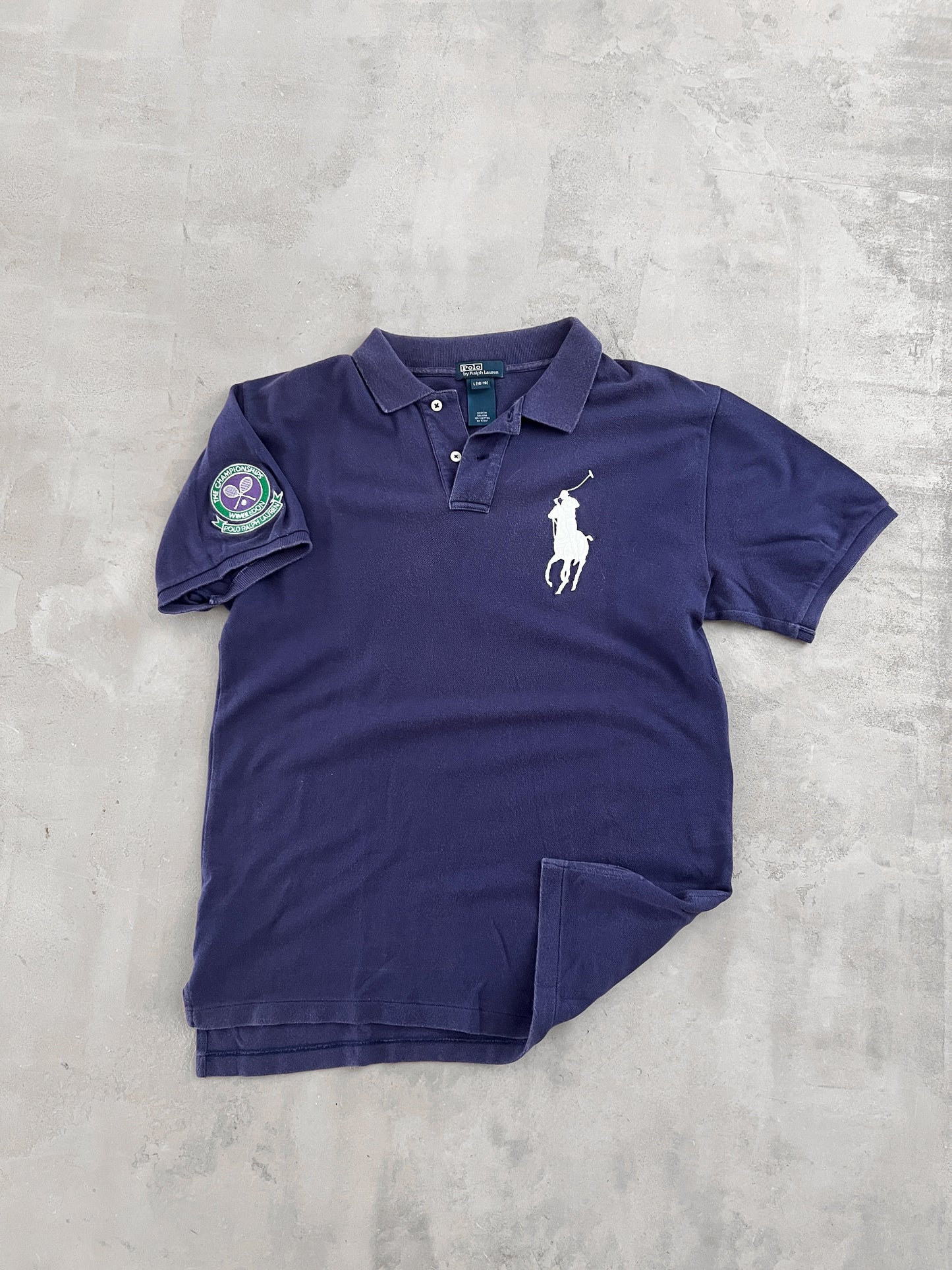 FADED NAVY/PURPLE RALPH LAUREN WIMBLEDON POLO - 2000S - M