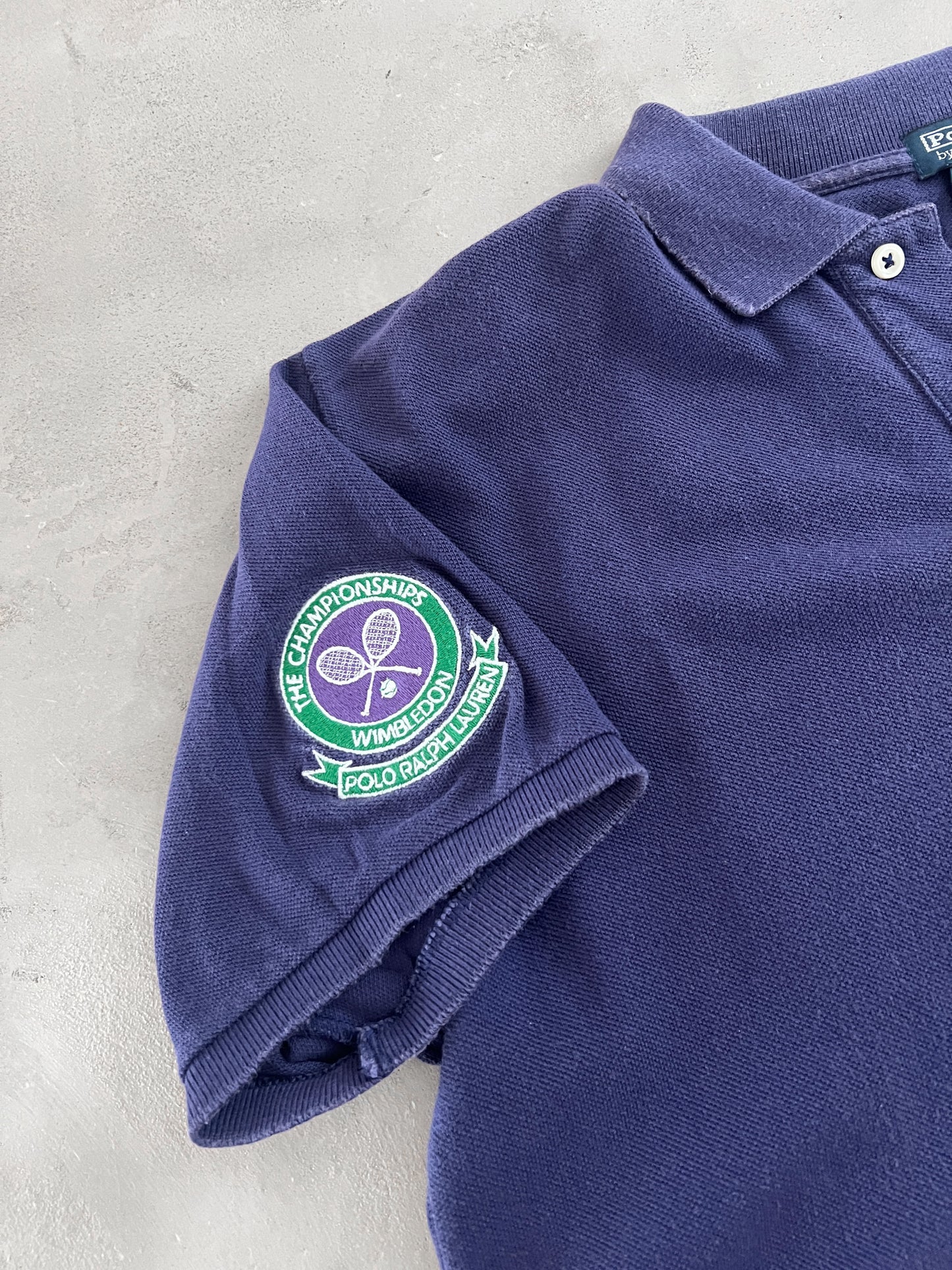 FADED NAVY/PURPLE RALPH LAUREN WIMBLEDON POLO - 2000S - M