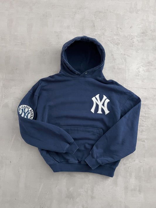 NAVY YANKEES HOODIE - 1990S - M