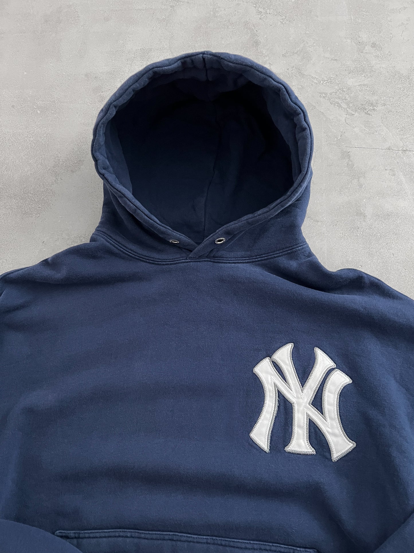 NAVY YANKEES HOODIE - 1990S - M